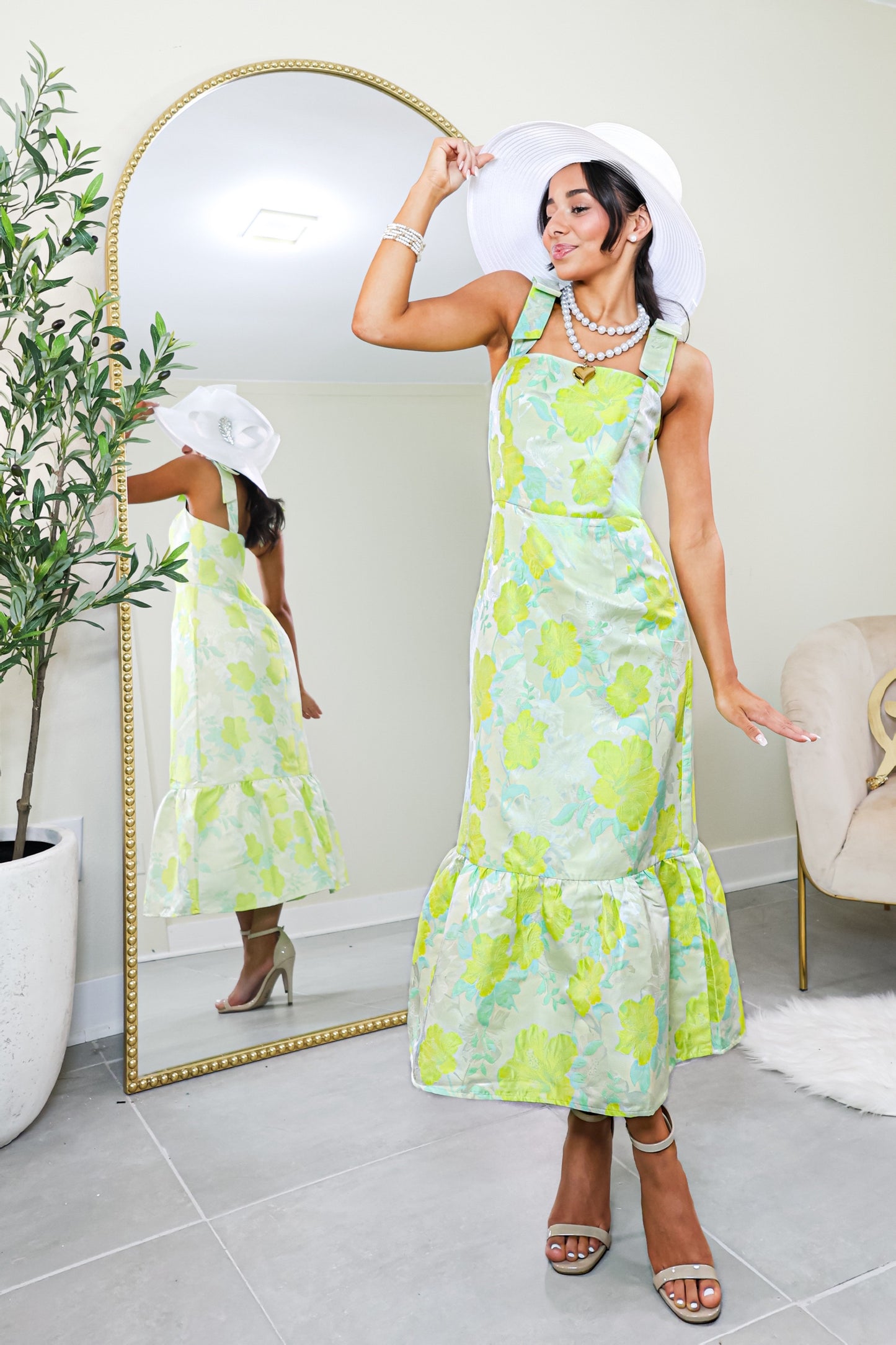 Lily & Lemon Floral Jacquard Midi Dress