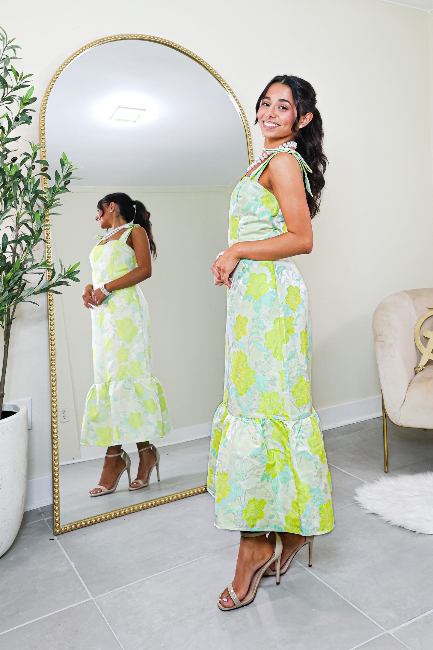 Lily & Lemon Floral Jacquard Midi Dress