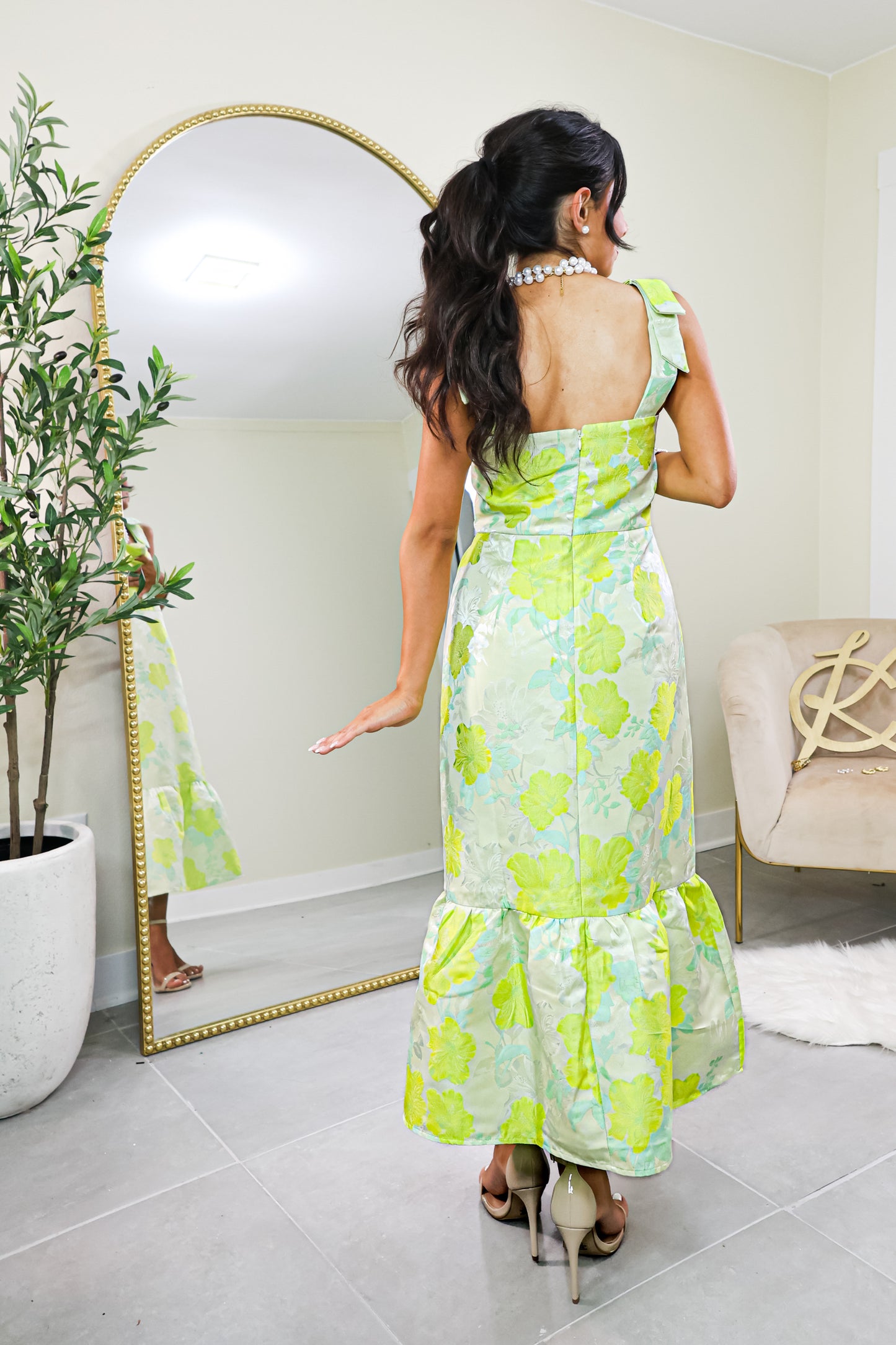Lily & Lemon Floral Jacquard Midi Dress