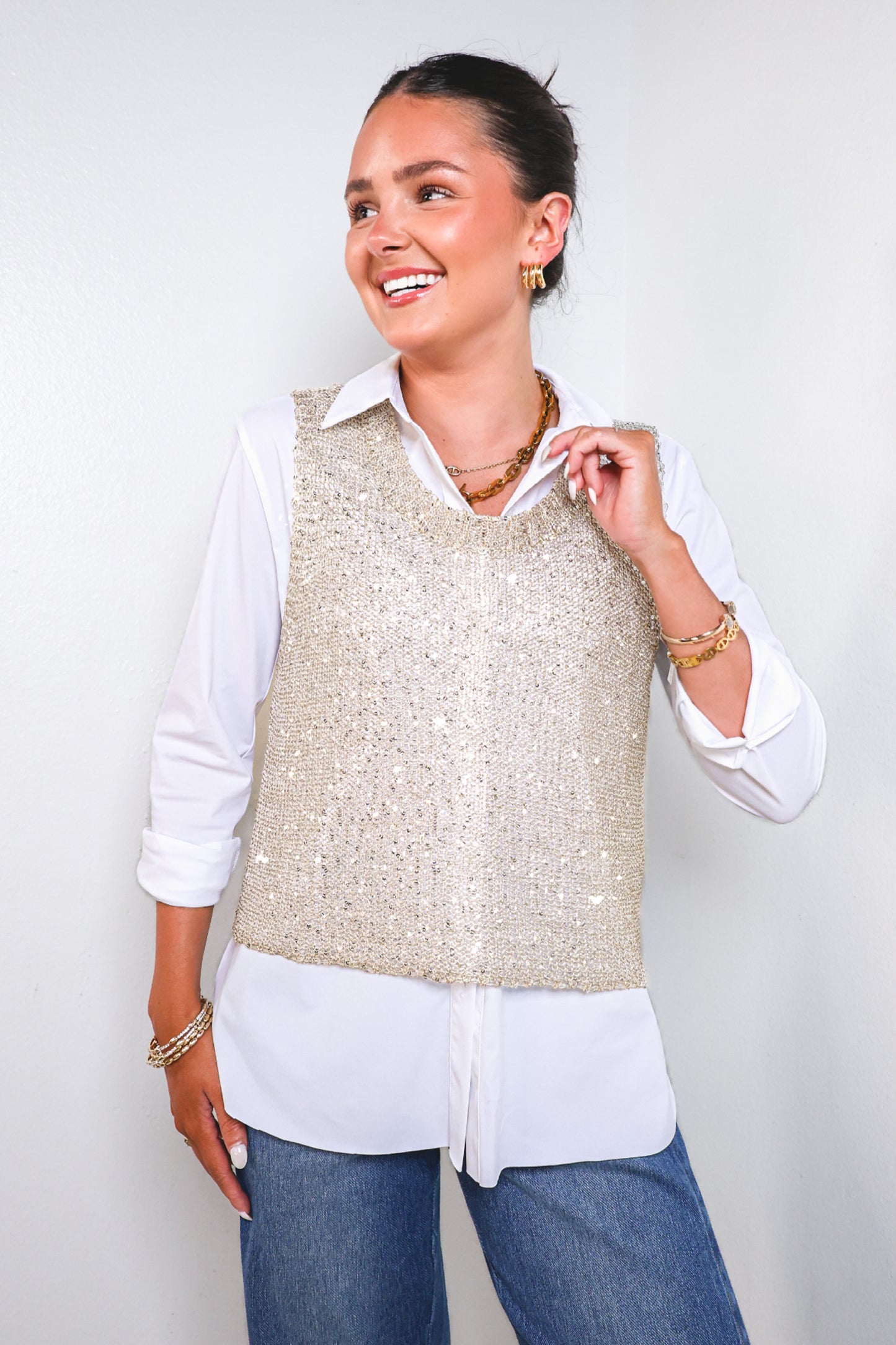 Luminous Luxe Sheer Knit Top