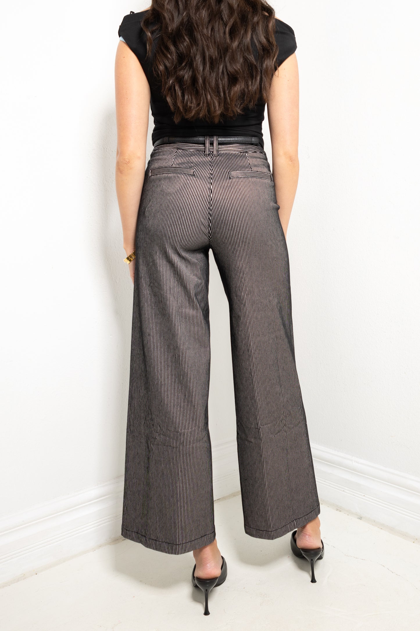 Lysse Darlene Pinstripe Wide Leg Denim Jeans