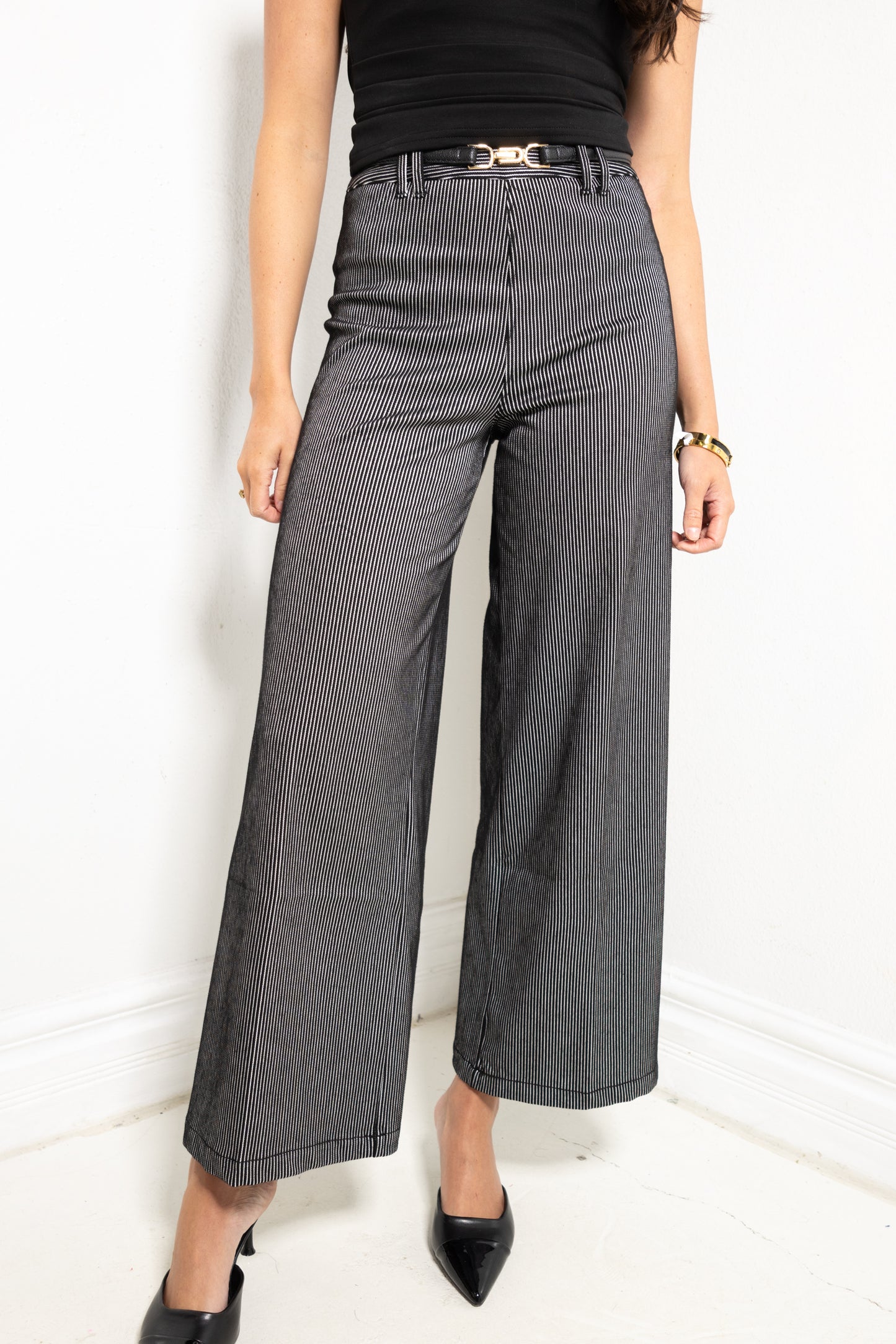 Lysse Darlene Pinstripe Wide Leg Denim Jeans