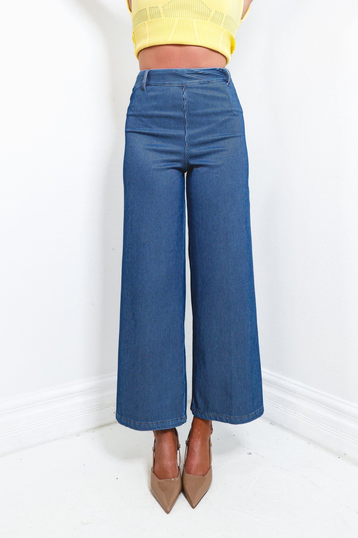 Lysse Erin Pinstripe Wide Leg Jeans