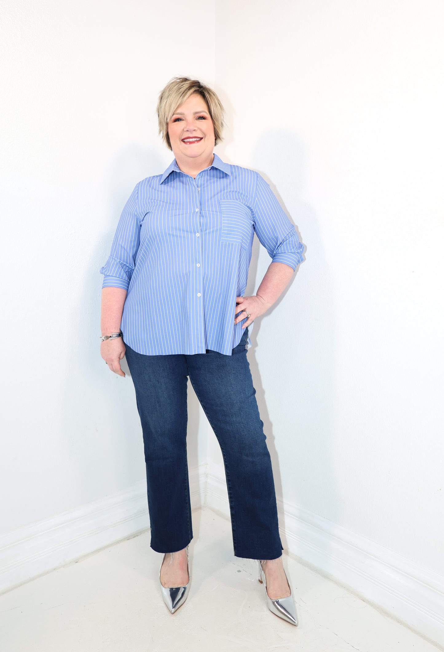 Lysse Fresh & Chic 3/4 Sleeve Schiffer Top