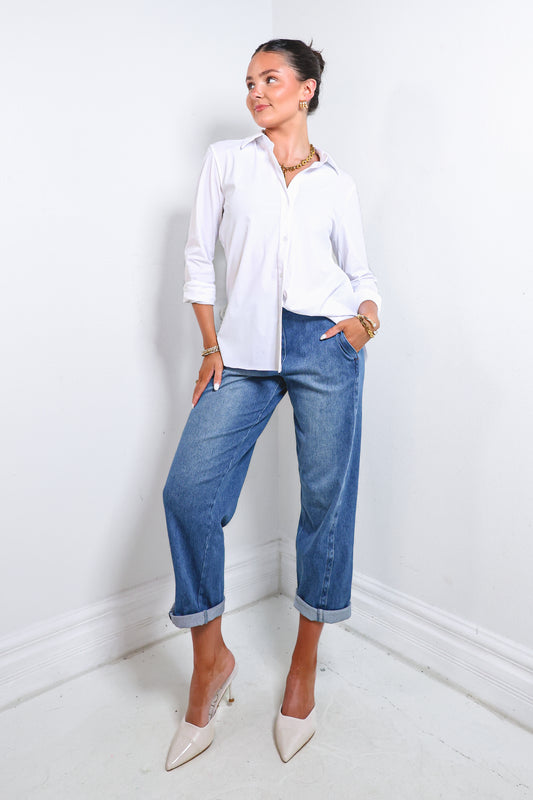 Lysse Winslet Cuffed Baby Barrel Cropped Jeans