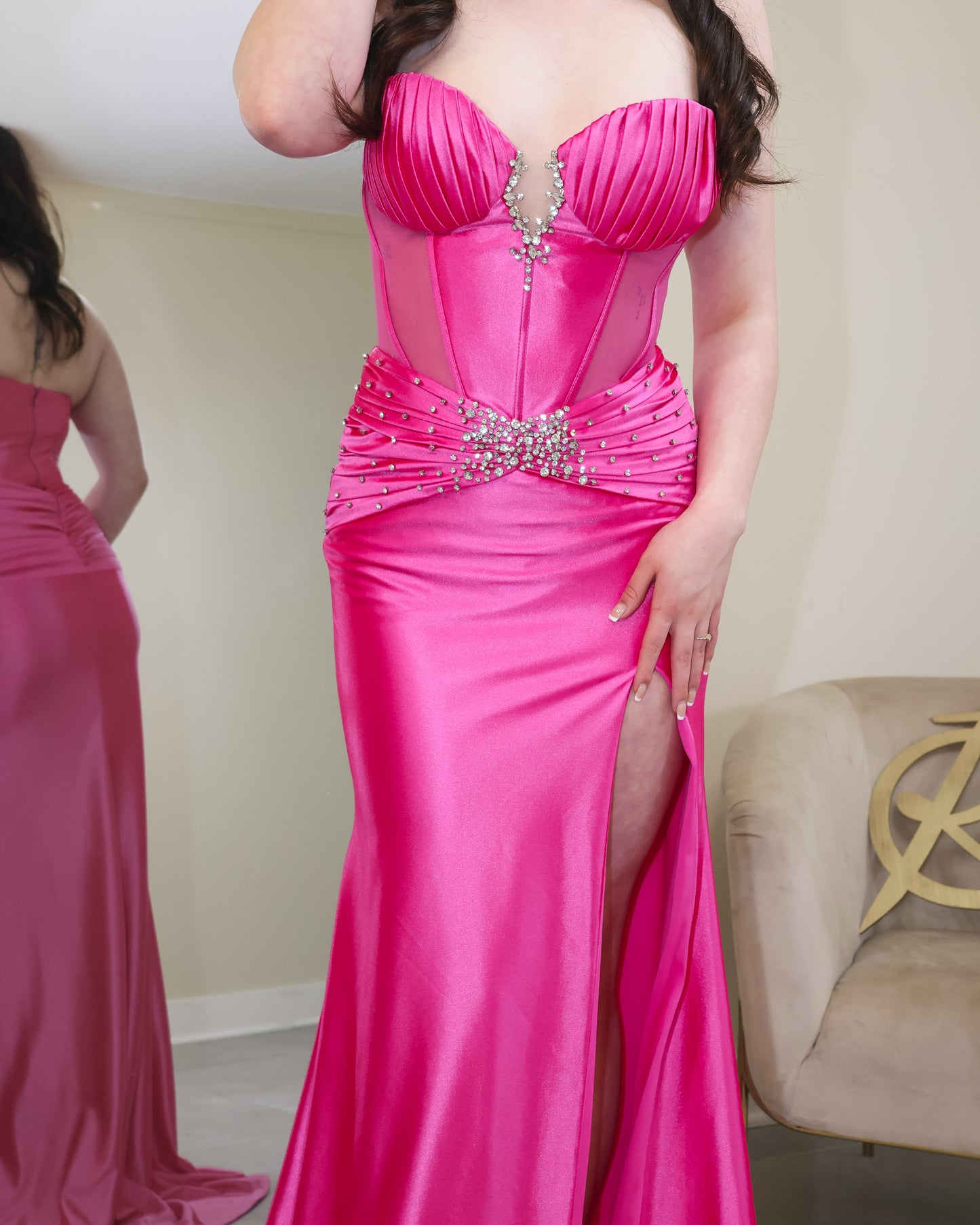 Magenta Muse Strapless Gown