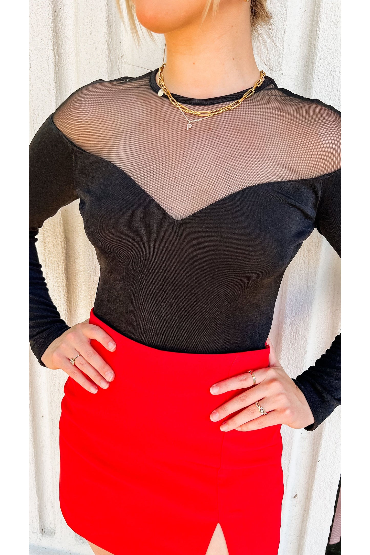 Mandy in Mesh Bodysuit-Tops-KCoutureBoutique, women's boutique in Bossier City, Louisiana