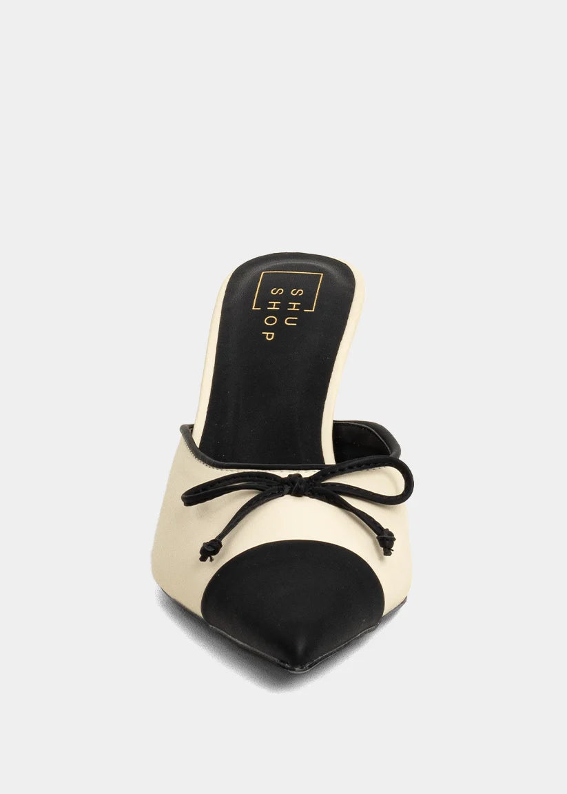 ShuShop Naomi Bone Mule Kitten Heel