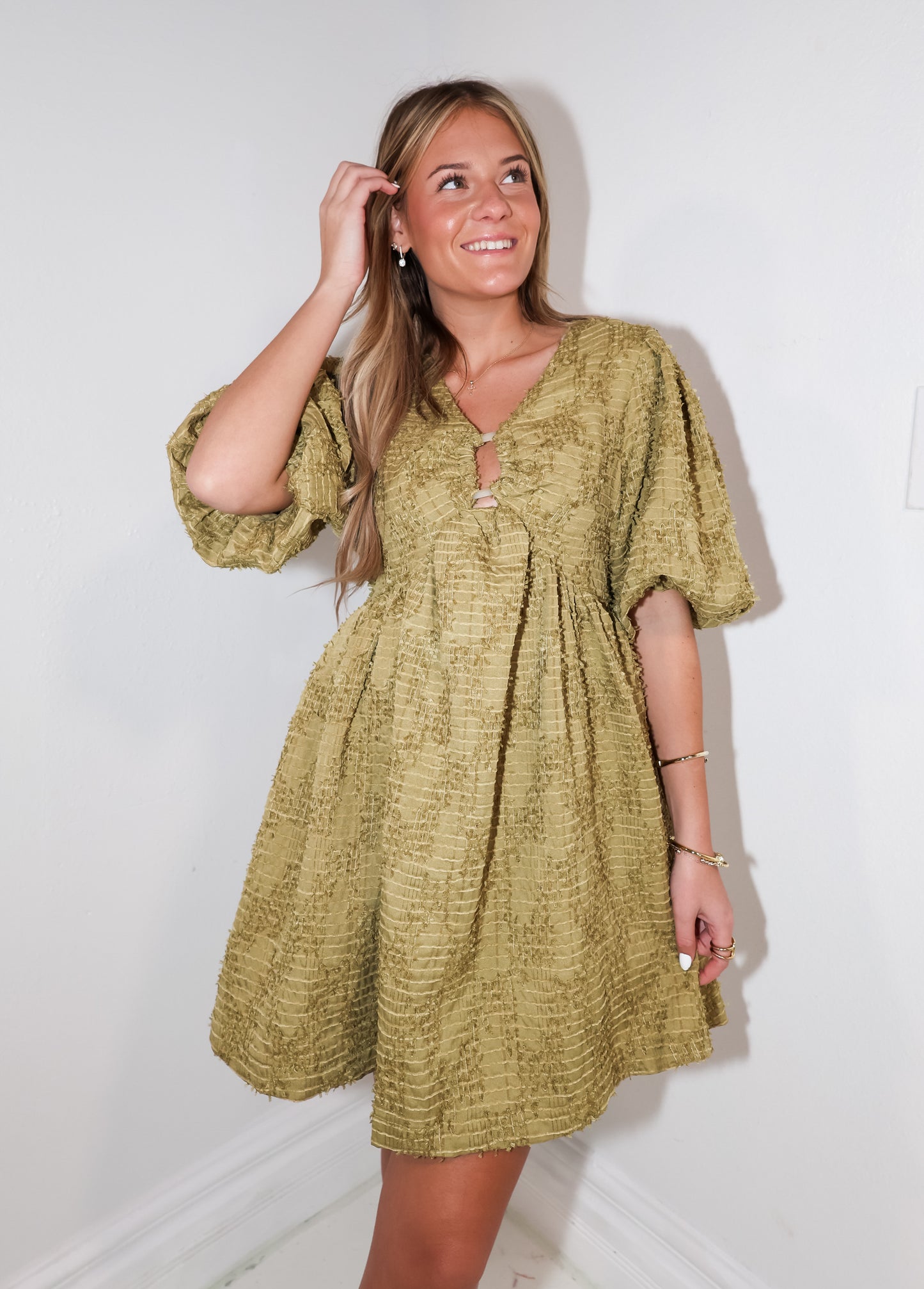 Olive Meadows Front Buckle Dress
