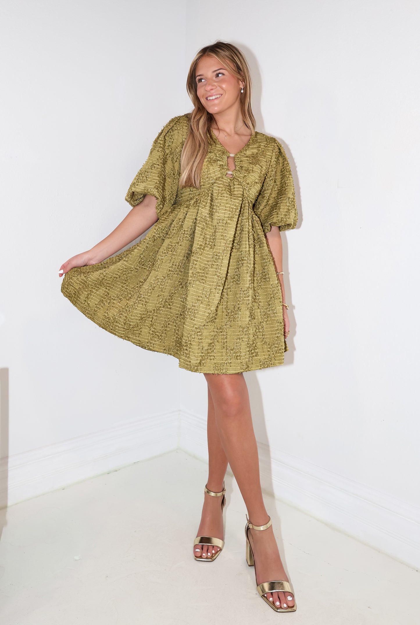 Olive Meadows Front Buckle Dress