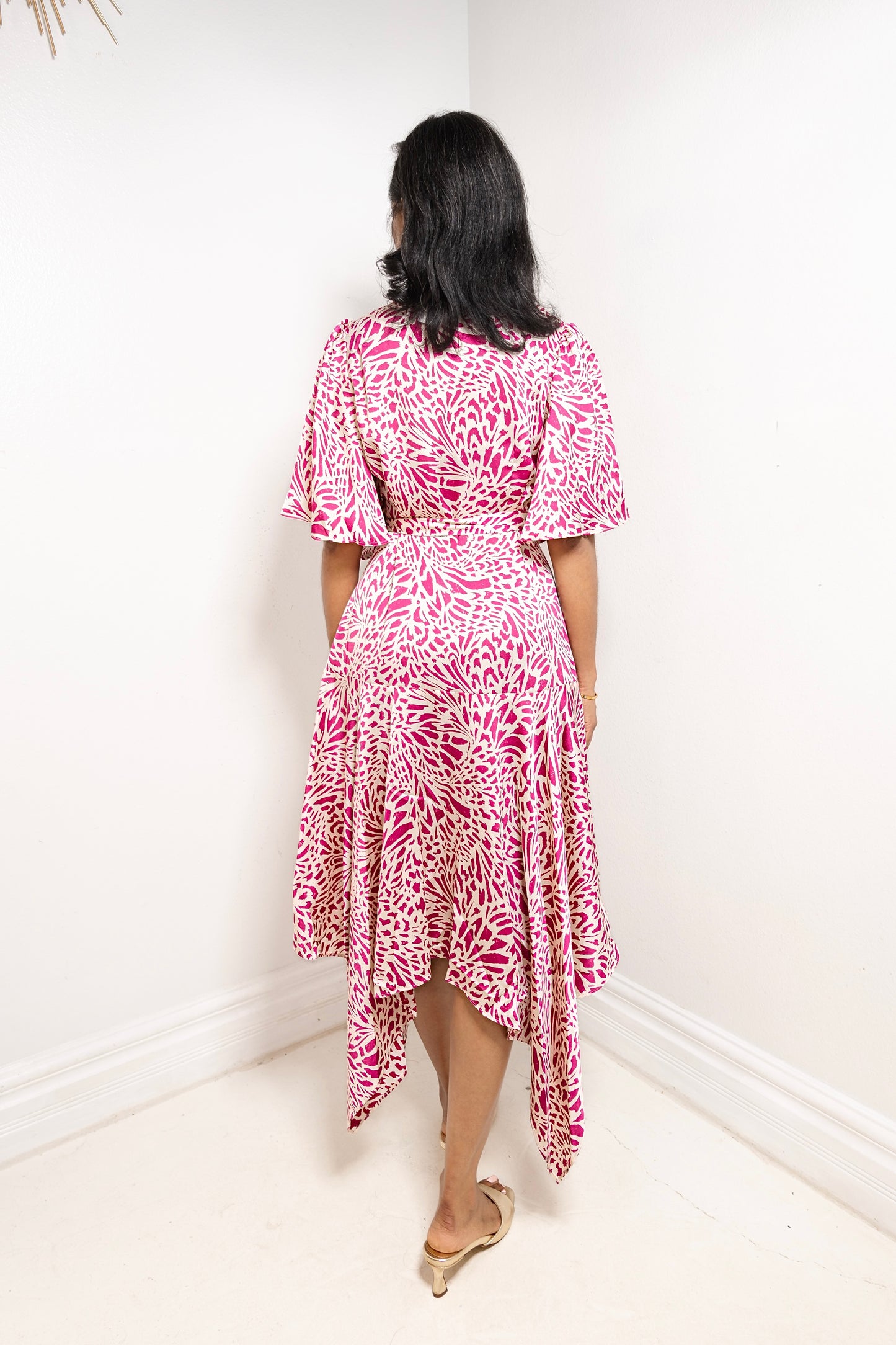 Orchid Grove Front Tie Midi Dress