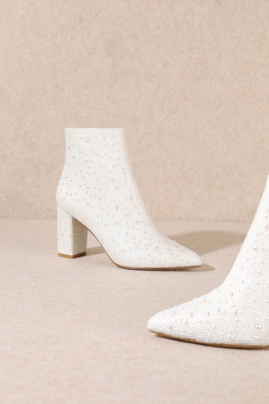 Pearl Perfection White Pearl Beaded Booties-Shoes-KCoutureBoutique, women's boutique in Bossier City, Louisiana