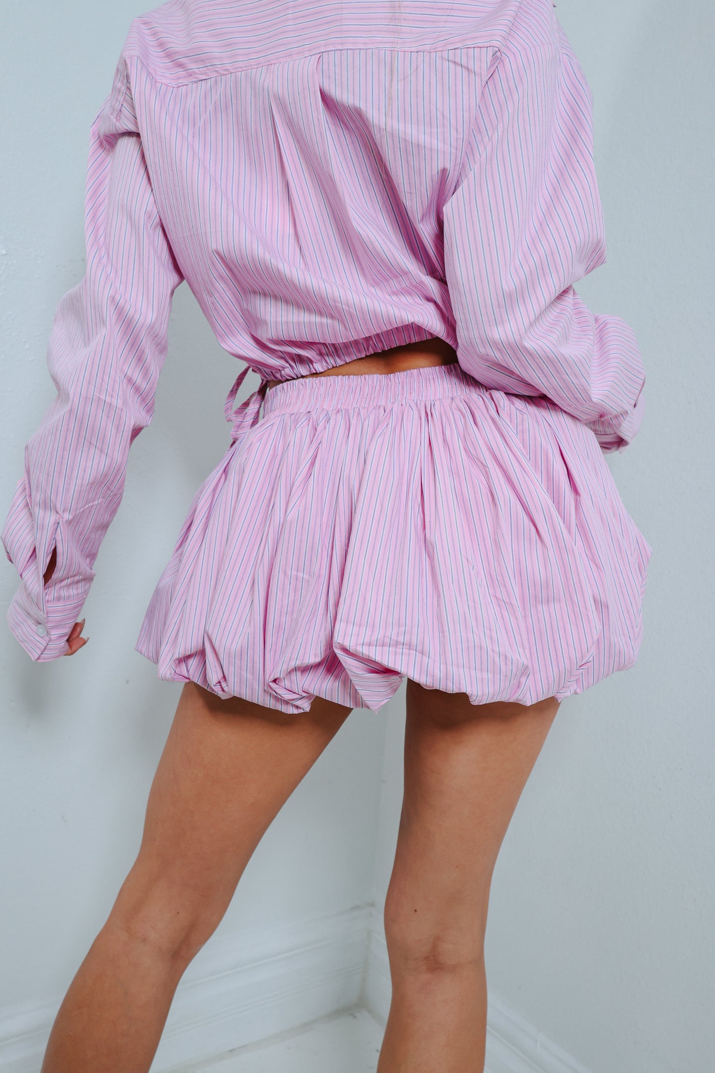Pinstripe Pop Bubble Skort