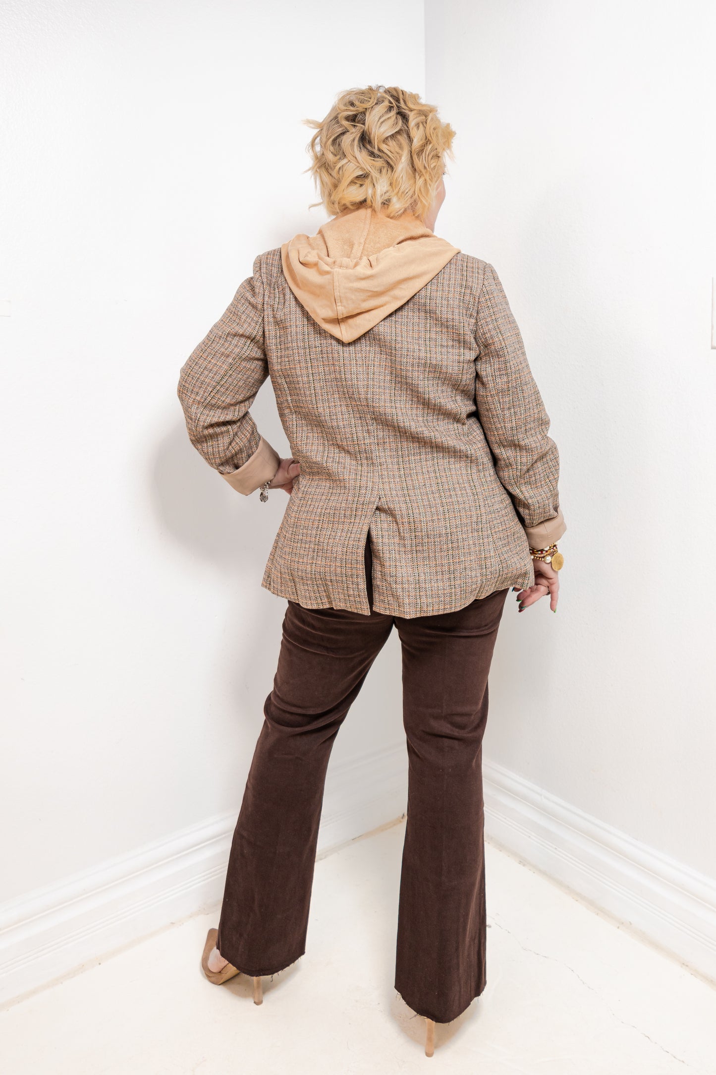 Plaid Fusion Layered Blazer Jacket