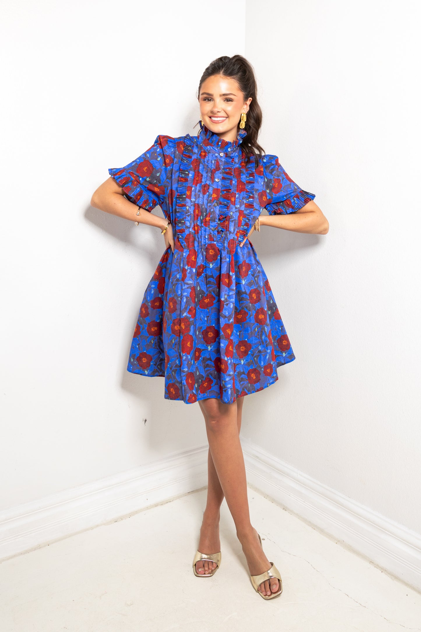 Poppy Parade Collared Mini Dress