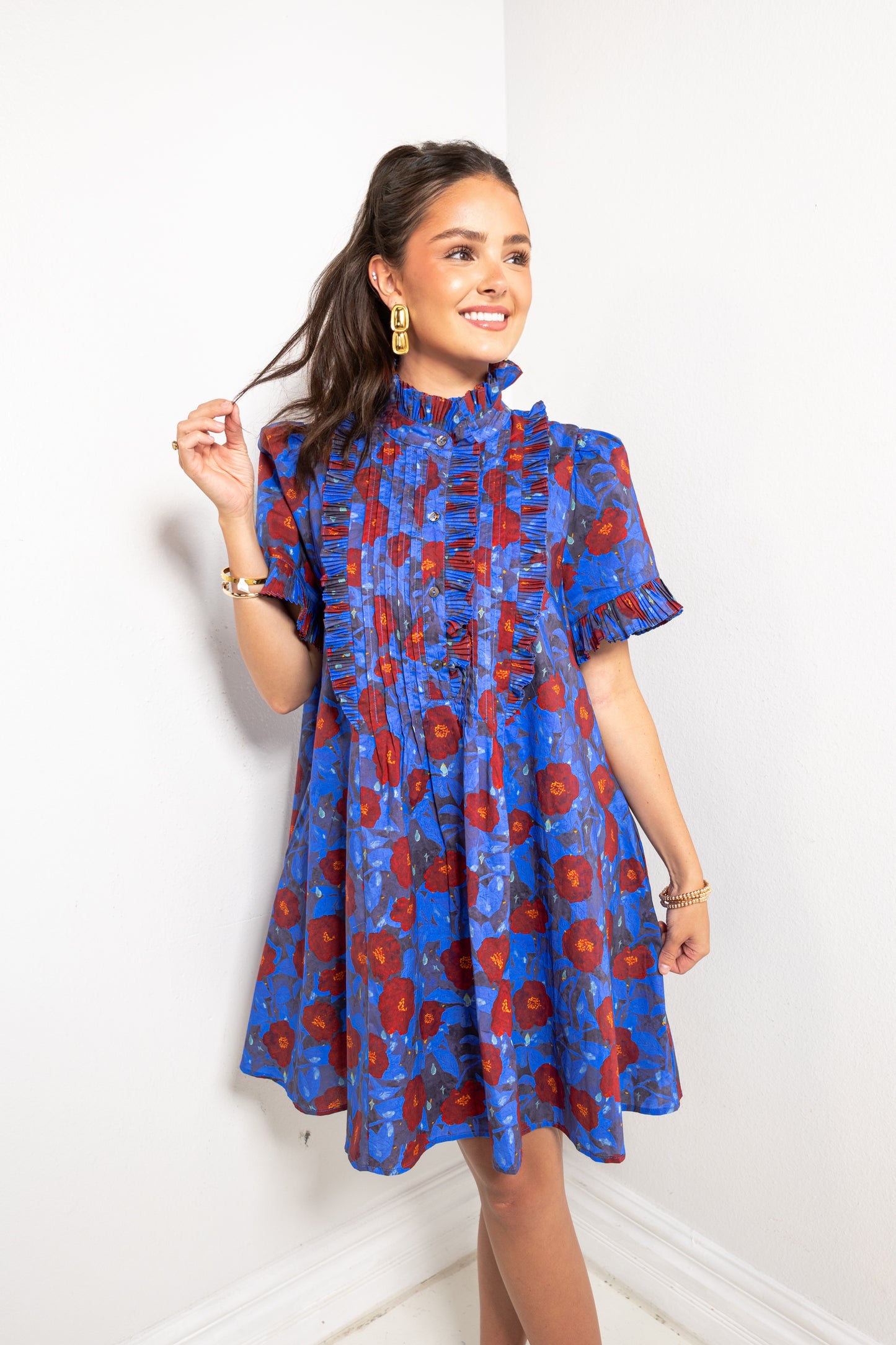 Poppy Parade Collared Mini Dress