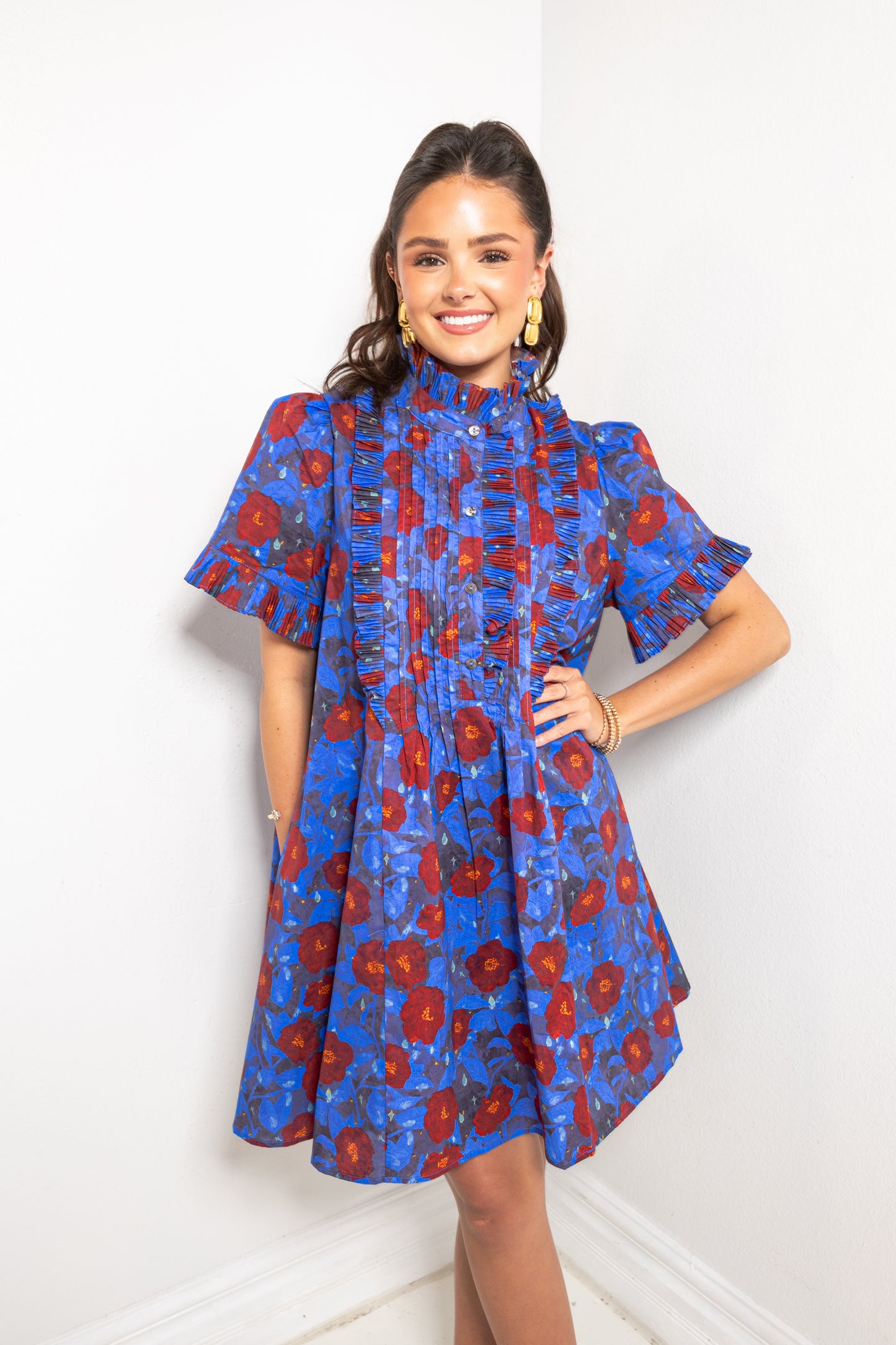 Poppy Parade Collared Mini Dress