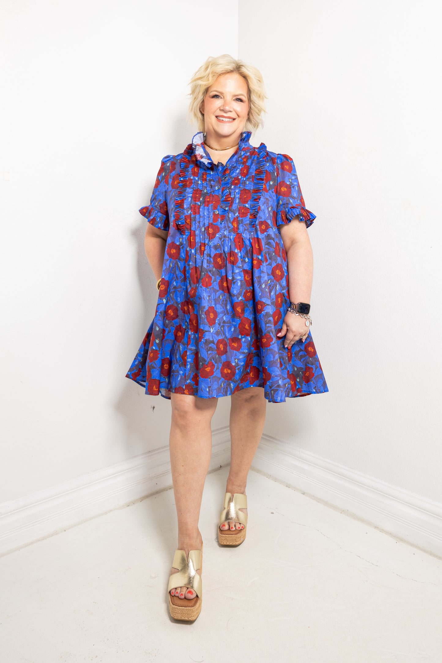 Poppy Parade Collared Mini Dress