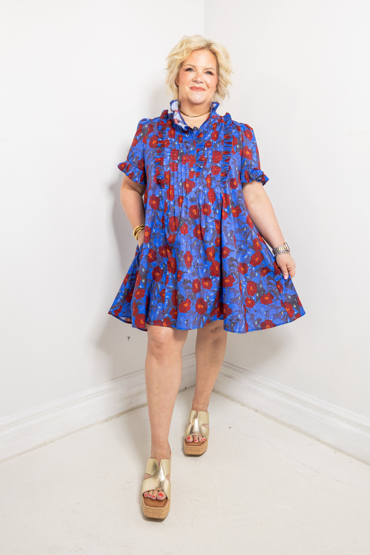 Poppy Parade Collared Mini Dress