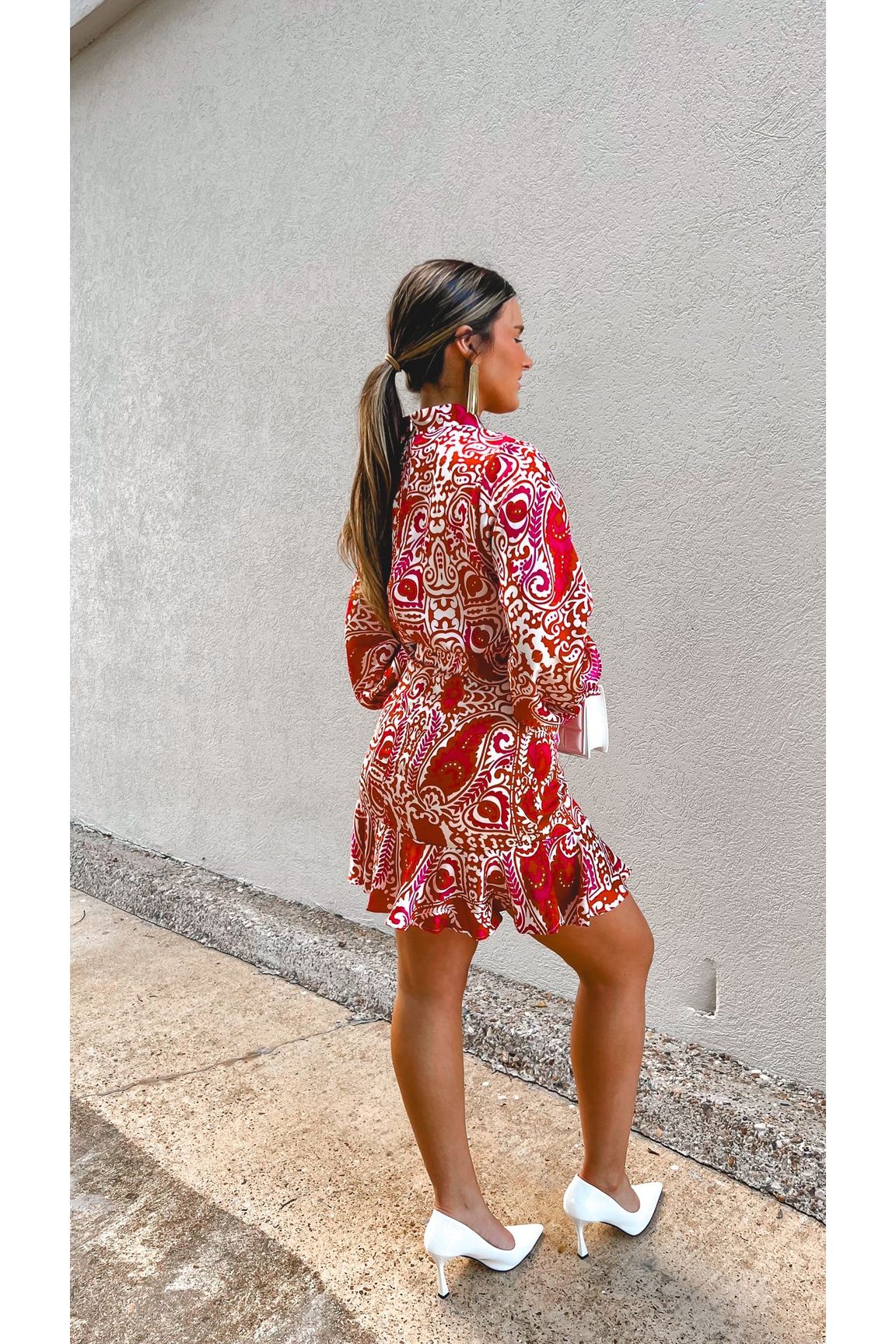 Precious Paisley Print High Neck Dress-Dress-KCoutureBoutique, women's boutique in Bossier City, Louisiana