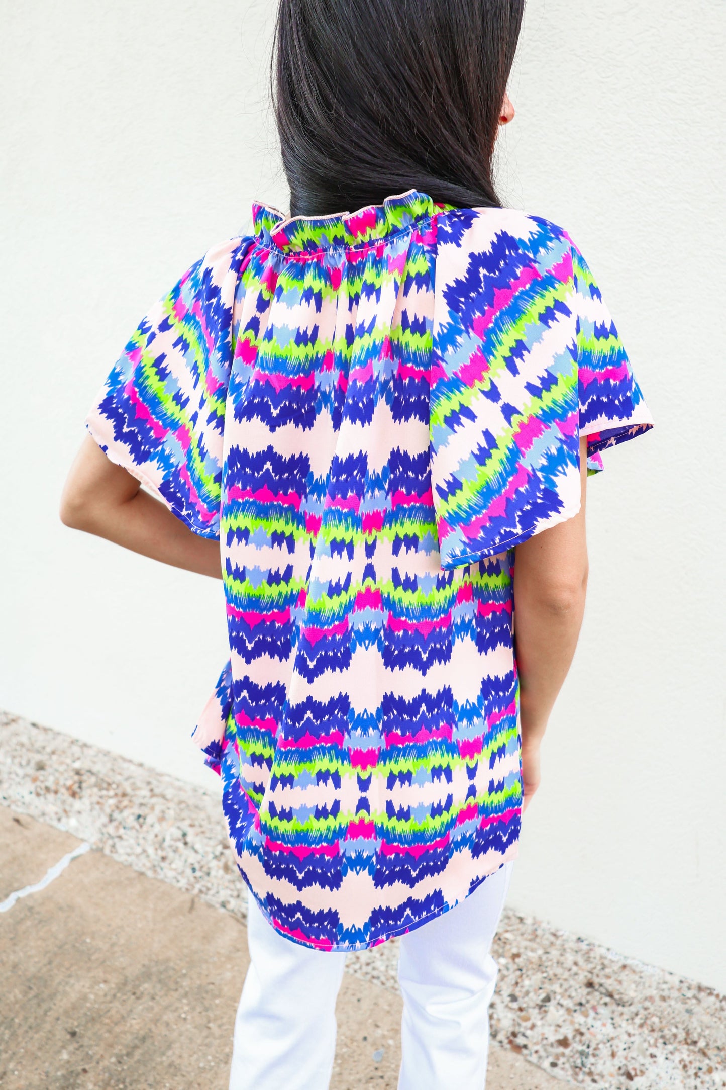 Printed V-Neck Short Sleeve Top-Top-KCoutureBoutique, women's boutique in Bossier City, Louisiana