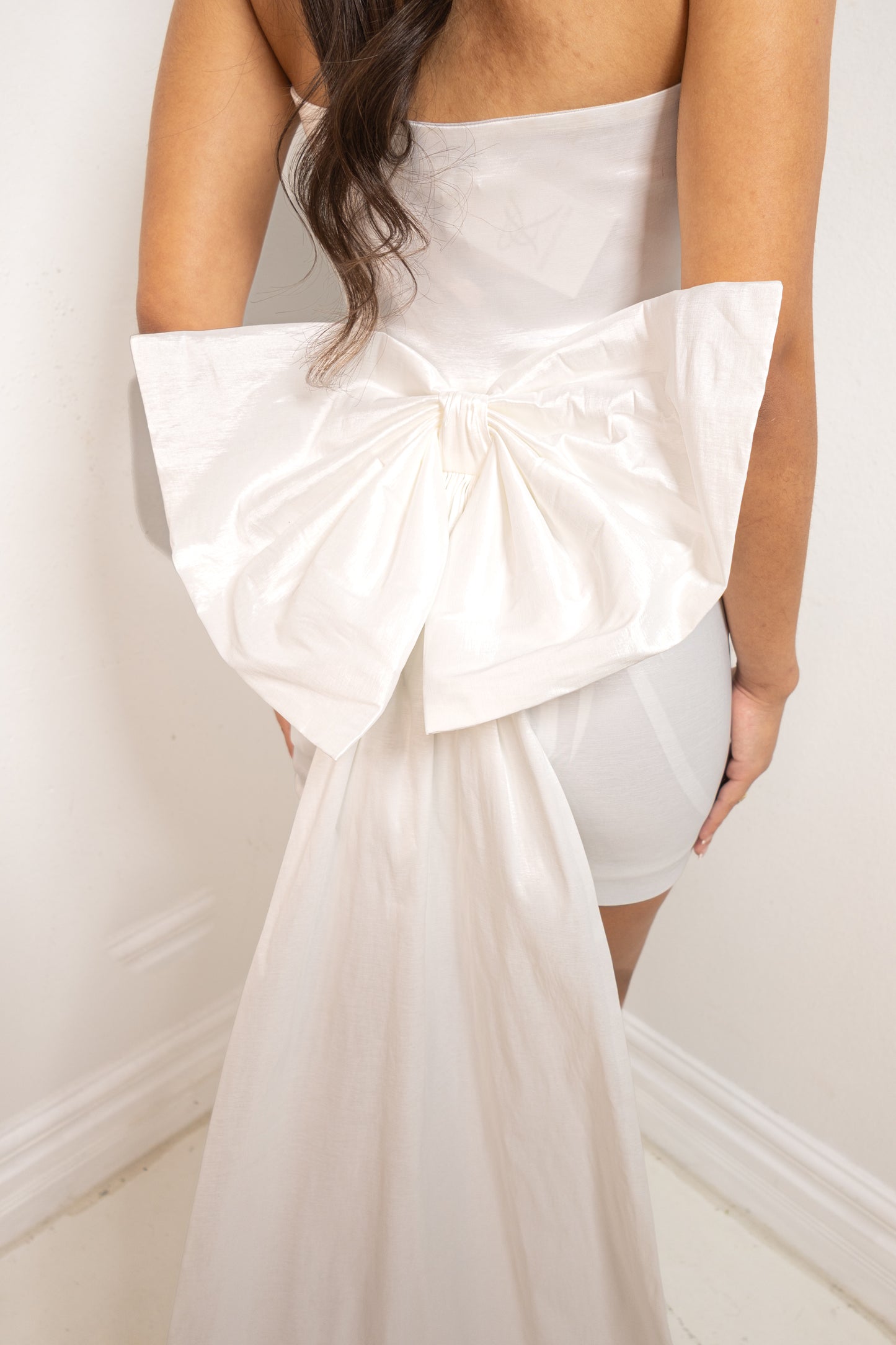 Put A Bow On It Strapless Mini Dress