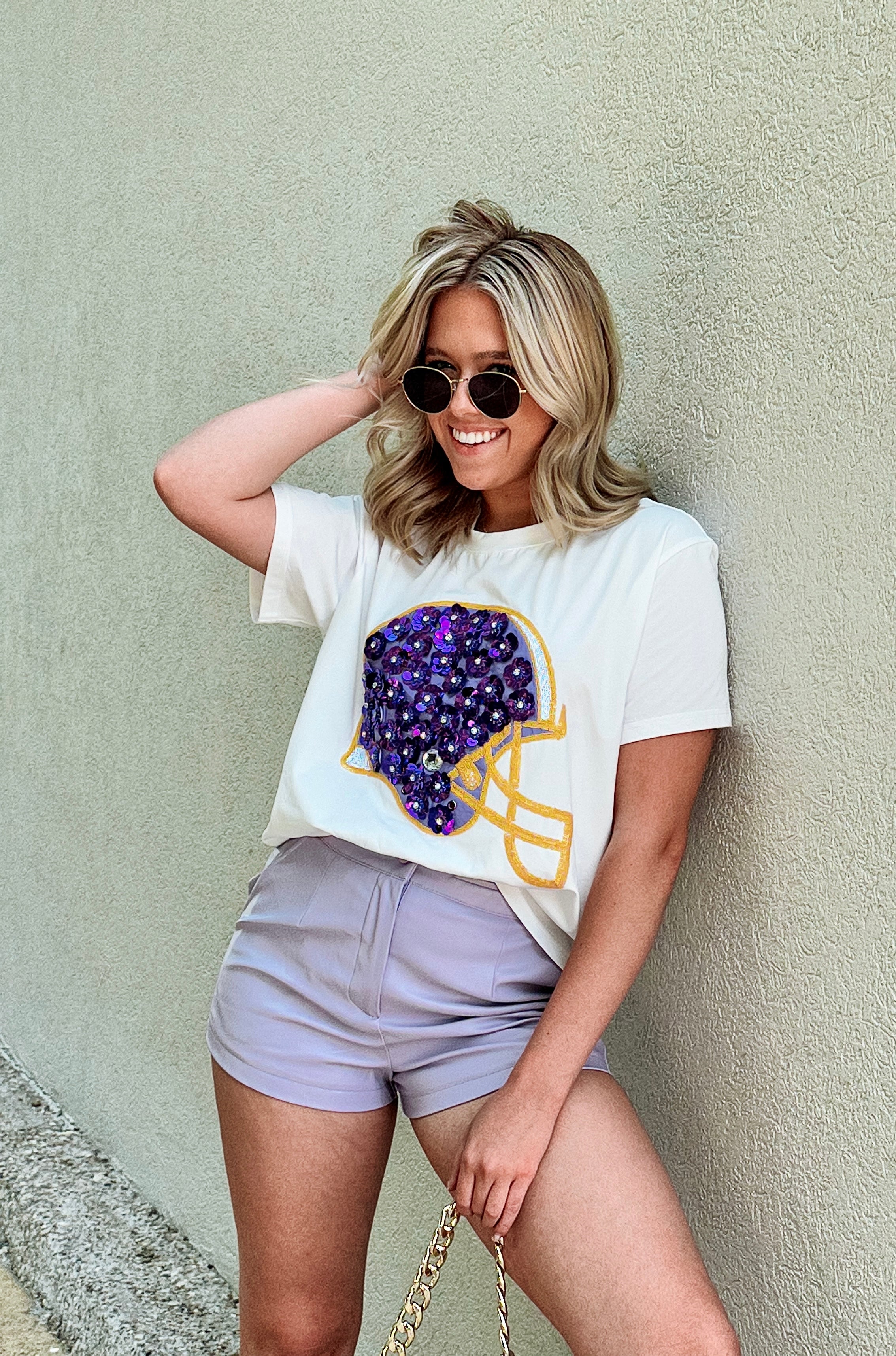 Queen Of Sparkle Game Day Helmet TShirt KCoutureBoutique