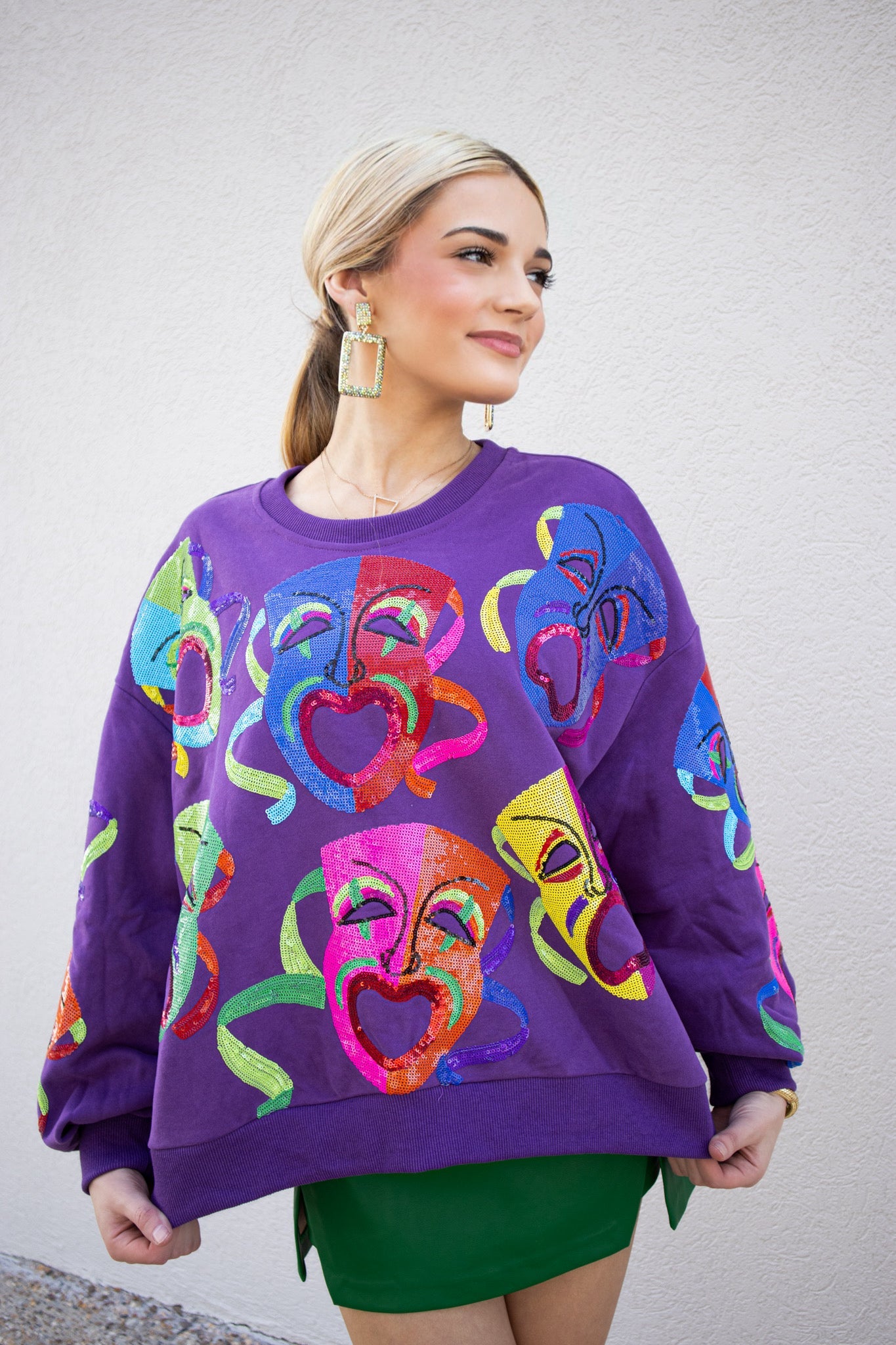 queen of sparkles mardi gras cardigan