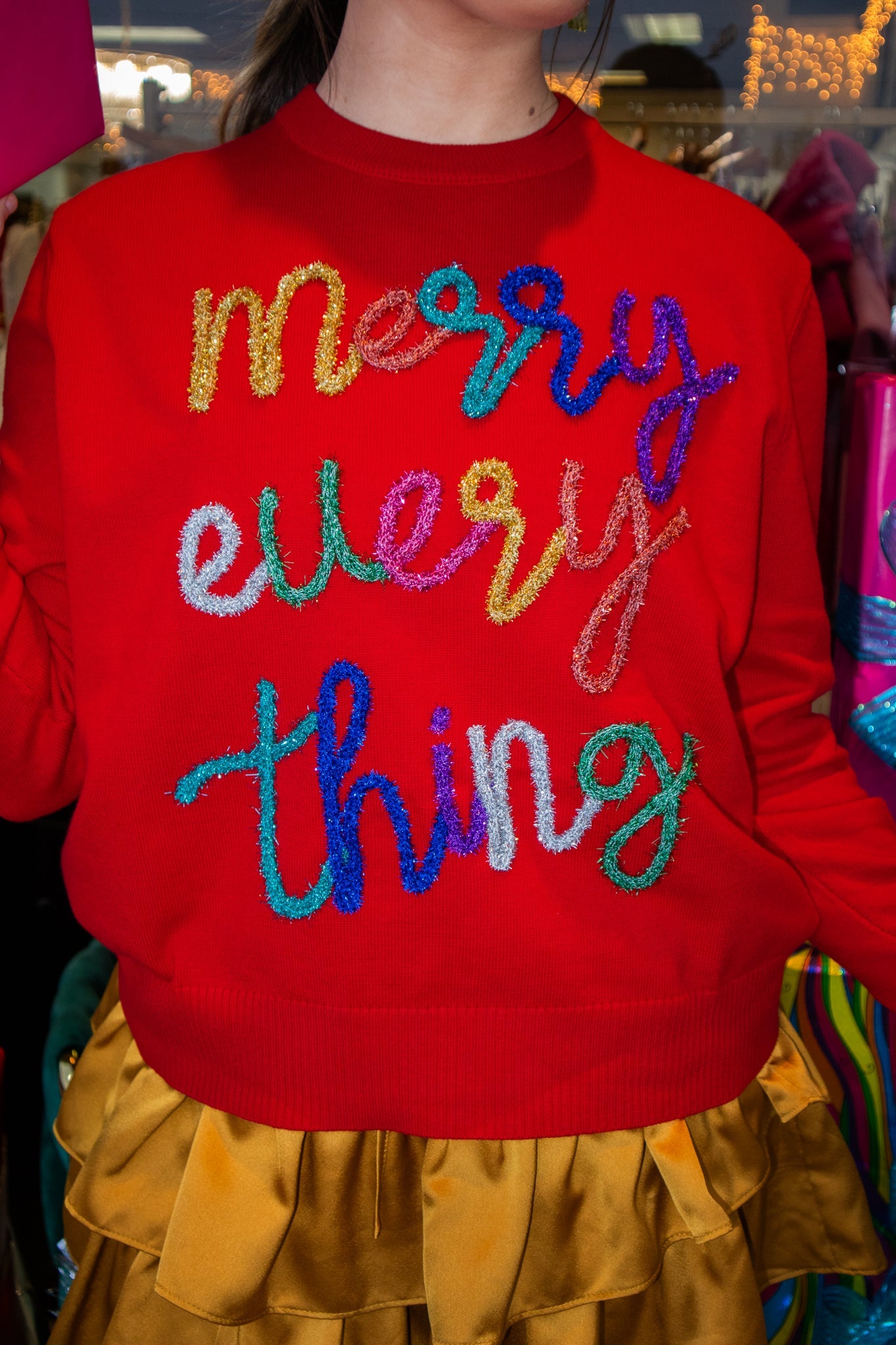 Queen Of Sparkles Red Merry Everything Sweater-Sweaters-KCoutureBoutique, women's boutique in Bossier City, Louisiana