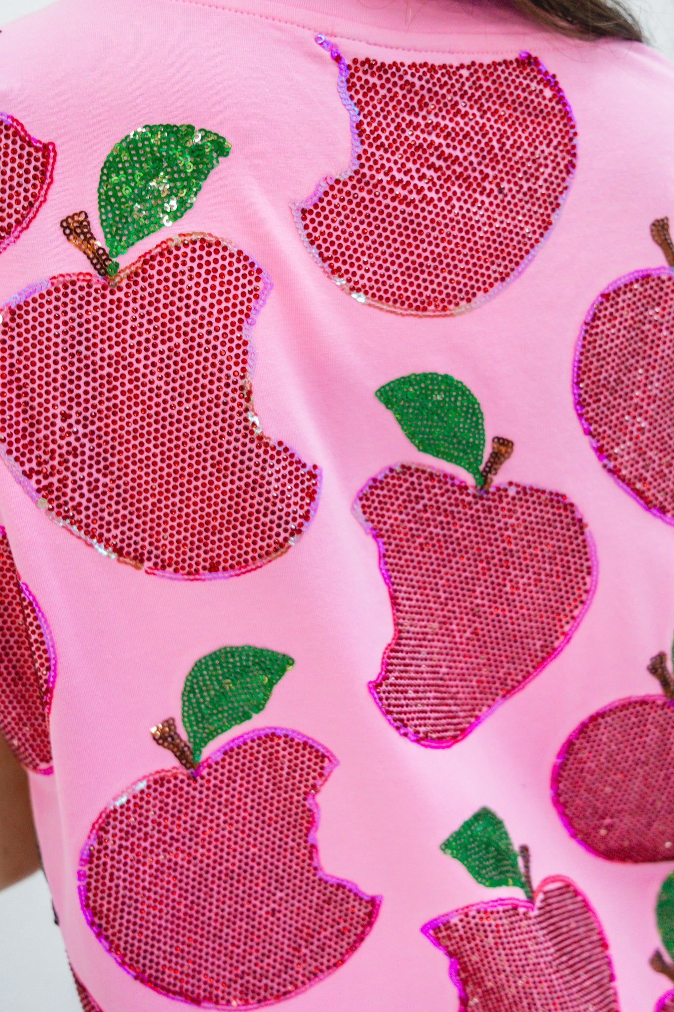 Queen Of Sparkles Scattered Apple Tee-Tops-KCoutureBoutique, women's boutique in Bossier City, Louisiana