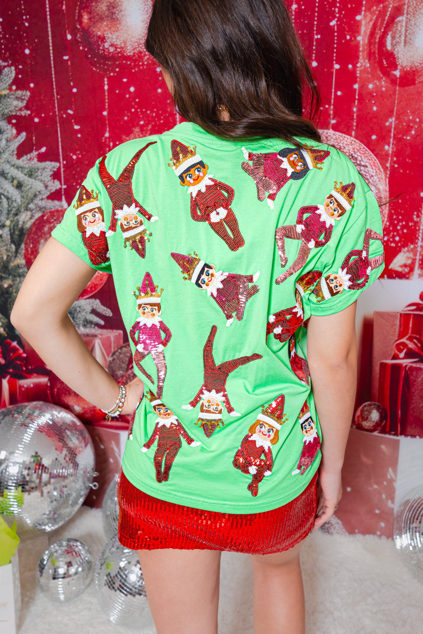 Queen of Sparkles Green Elf Tee
