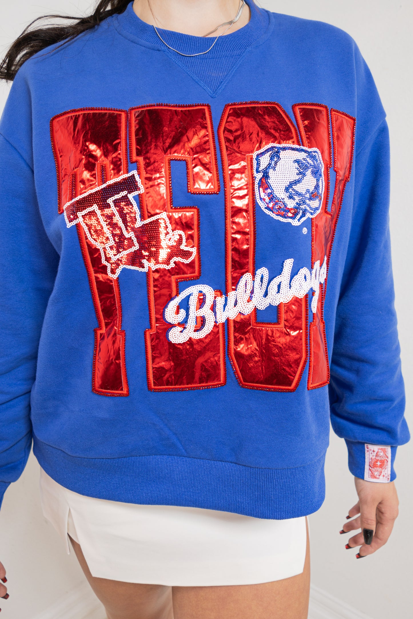 Queen of Sparkles LA Tech Metallic Icons Sweatshirt