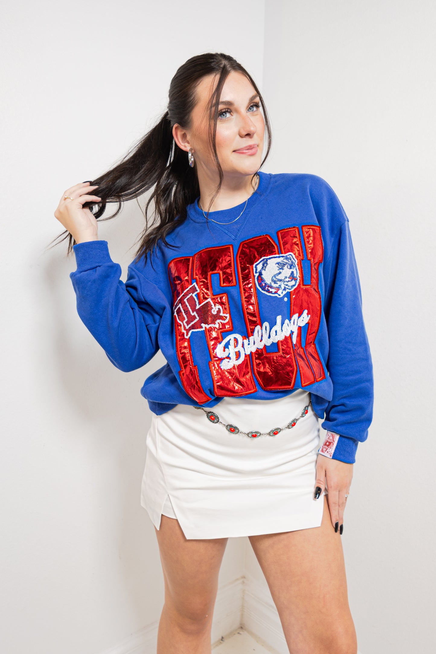 Queen of Sparkles LA Tech Metallic Icons Sweatshirt