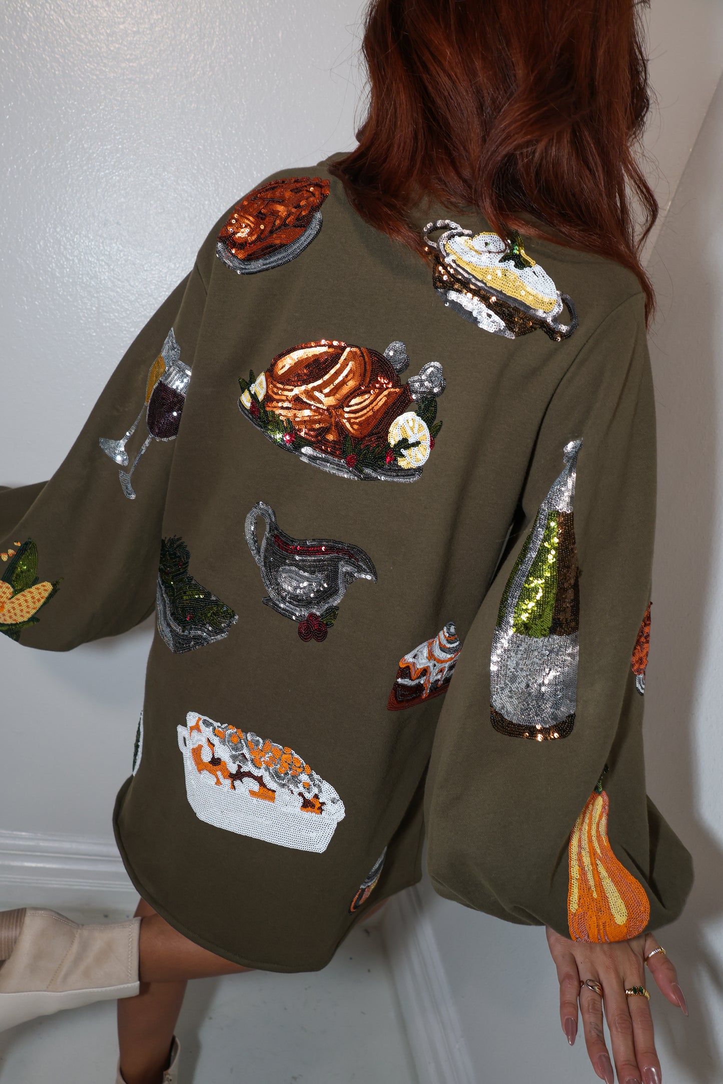 Queen of Sparkles Queen of Turkey Balloon Sleeve Dress