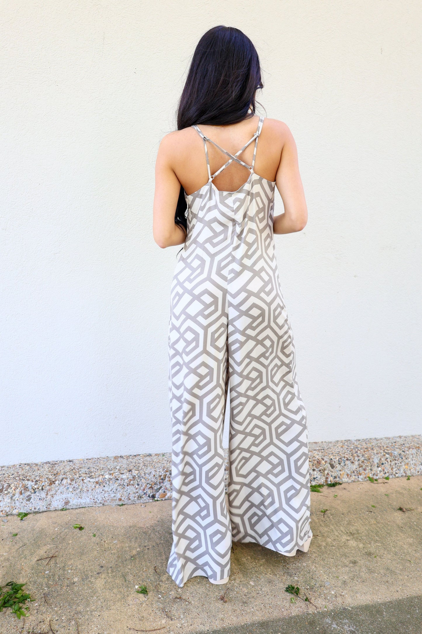 Retro Geo Print Jumpsuit-Jumpsuits-KCoutureBoutique, women's boutique in Bossier City, Louisiana