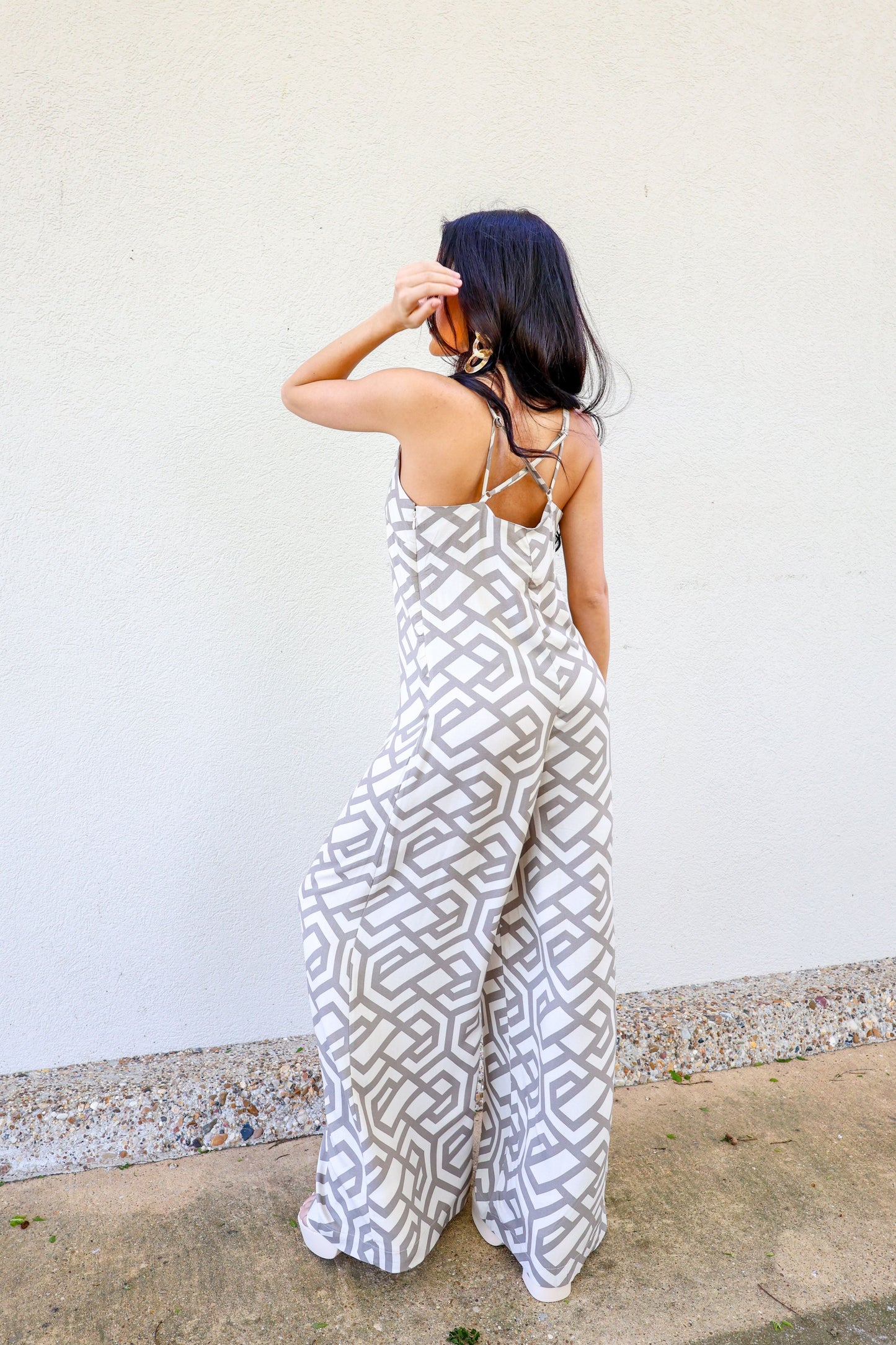 Retro Geo Print Jumpsuit-Jumpsuits-KCoutureBoutique, women's boutique in Bossier City, Louisiana