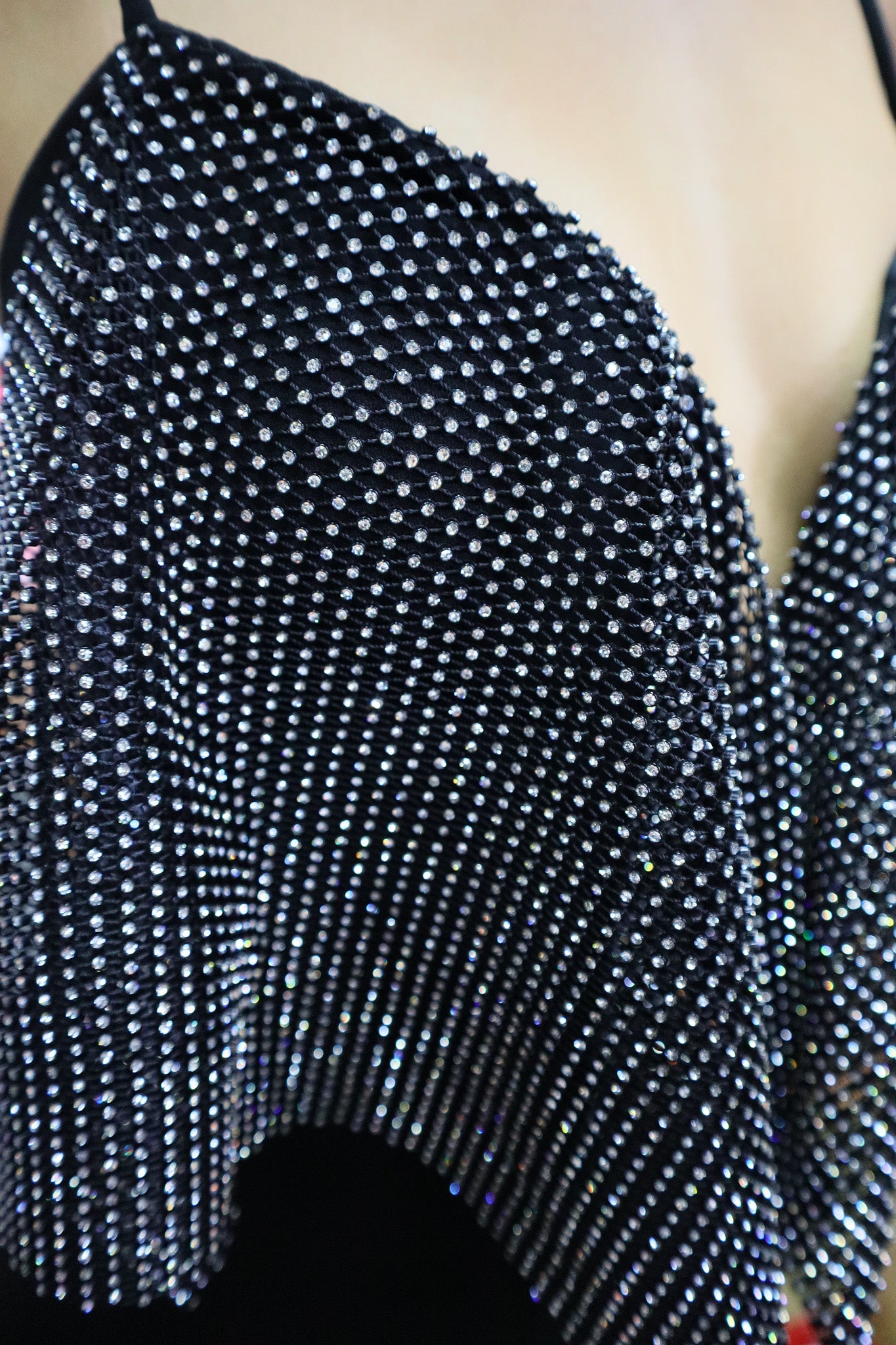 Rhinestone Mesh Flare Top Jumpsuit-Jumpsuits-KCoutureBoutique, women's boutique in Bossier City, Louisiana