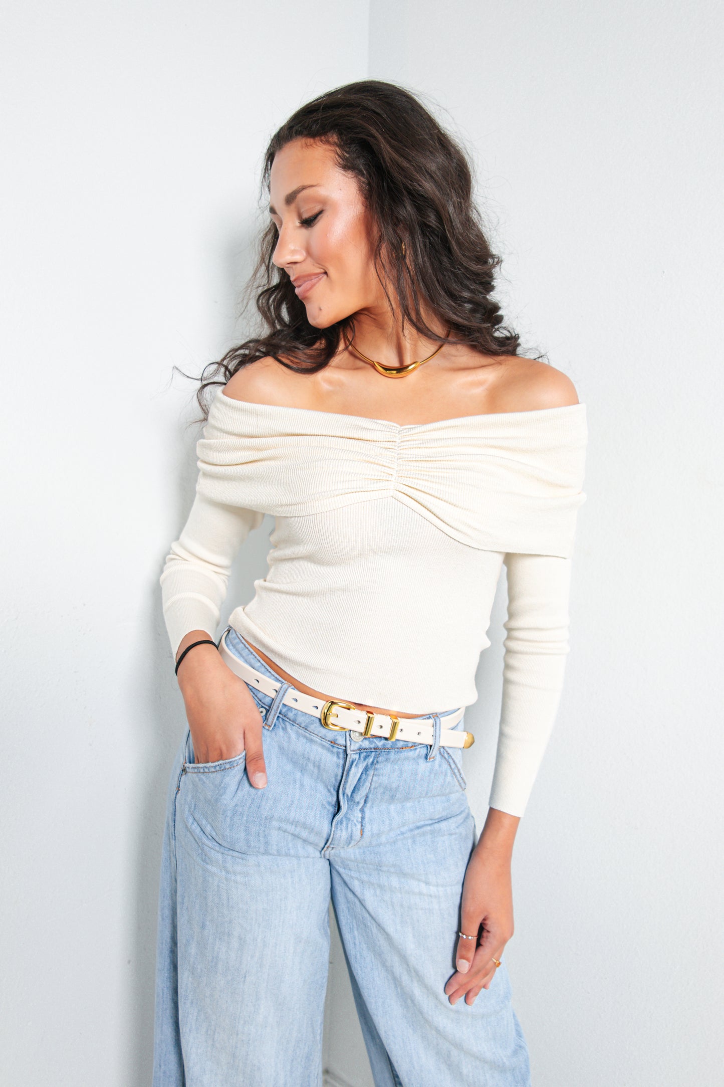 Ruched Intentions Off Shoulder Top