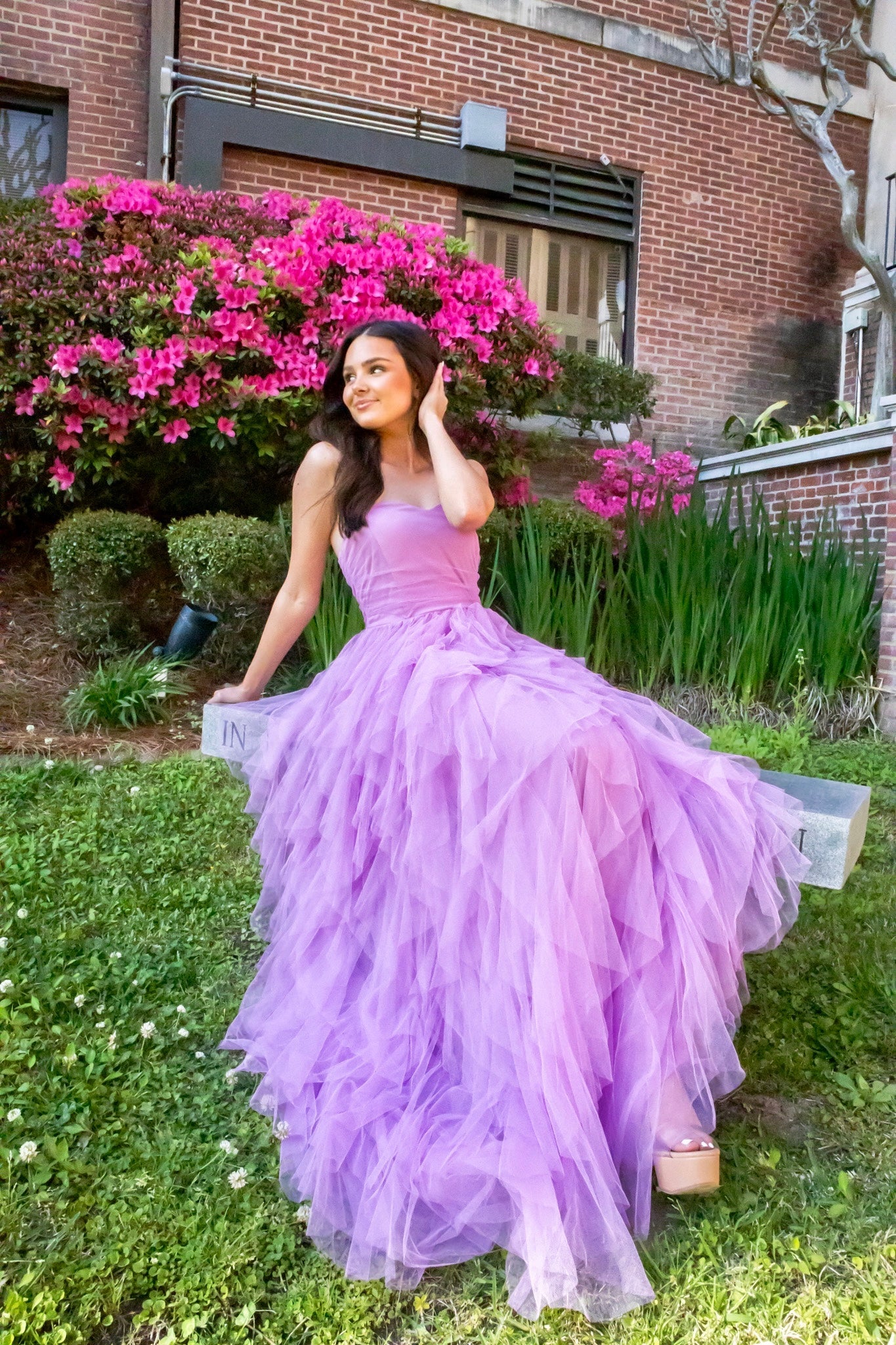 Ruffled Tulle Tube Top Maxi Dress Lavender / Medium Ruffled Tulle Tube Top Maxi Dress Lavender / Medium