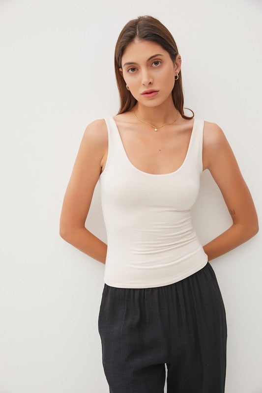 Scoop Neck Jersey Tank-Top-KCoutureBoutique, women's boutique in Bossier City, Louisiana