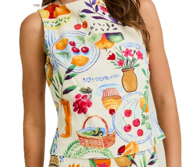 Flavors Of Florence Sleeveless Linen Top