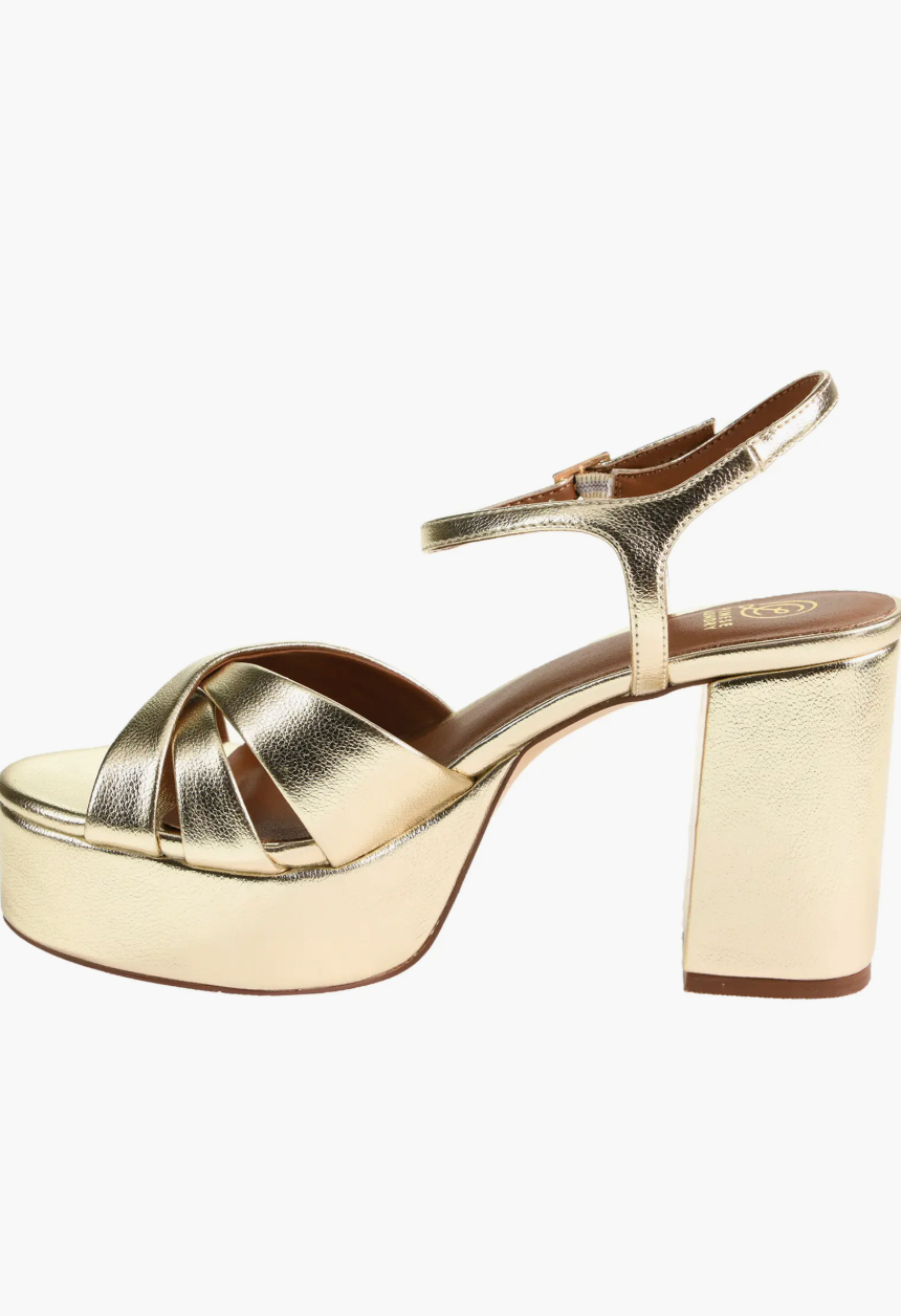 Chinese Laundry Tessa Gold Platform Heels