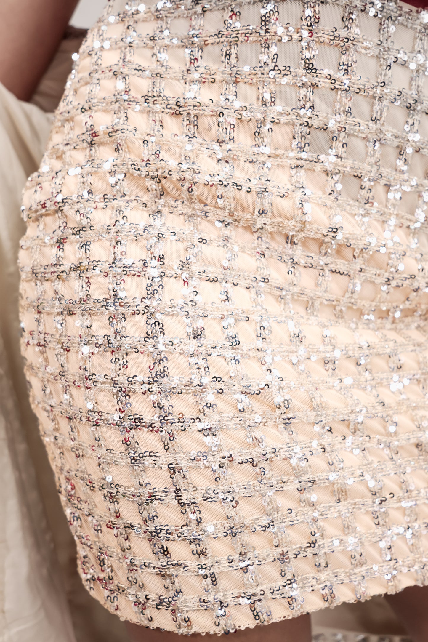 Bubbly Champagne Window Pane Skirt