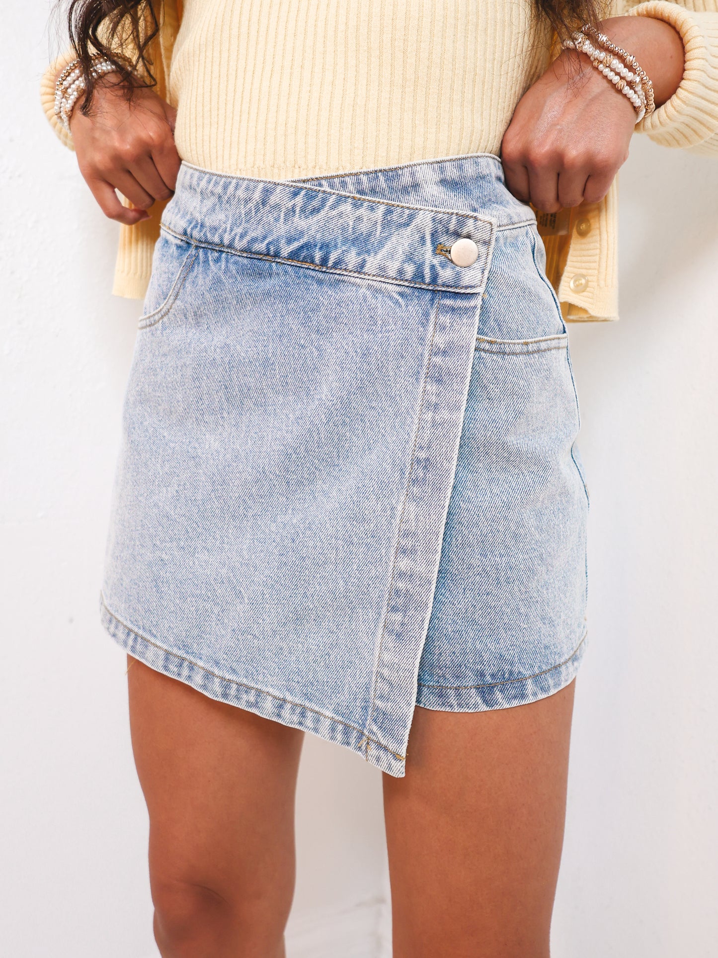 Endless Rose Denim Wrap Skort