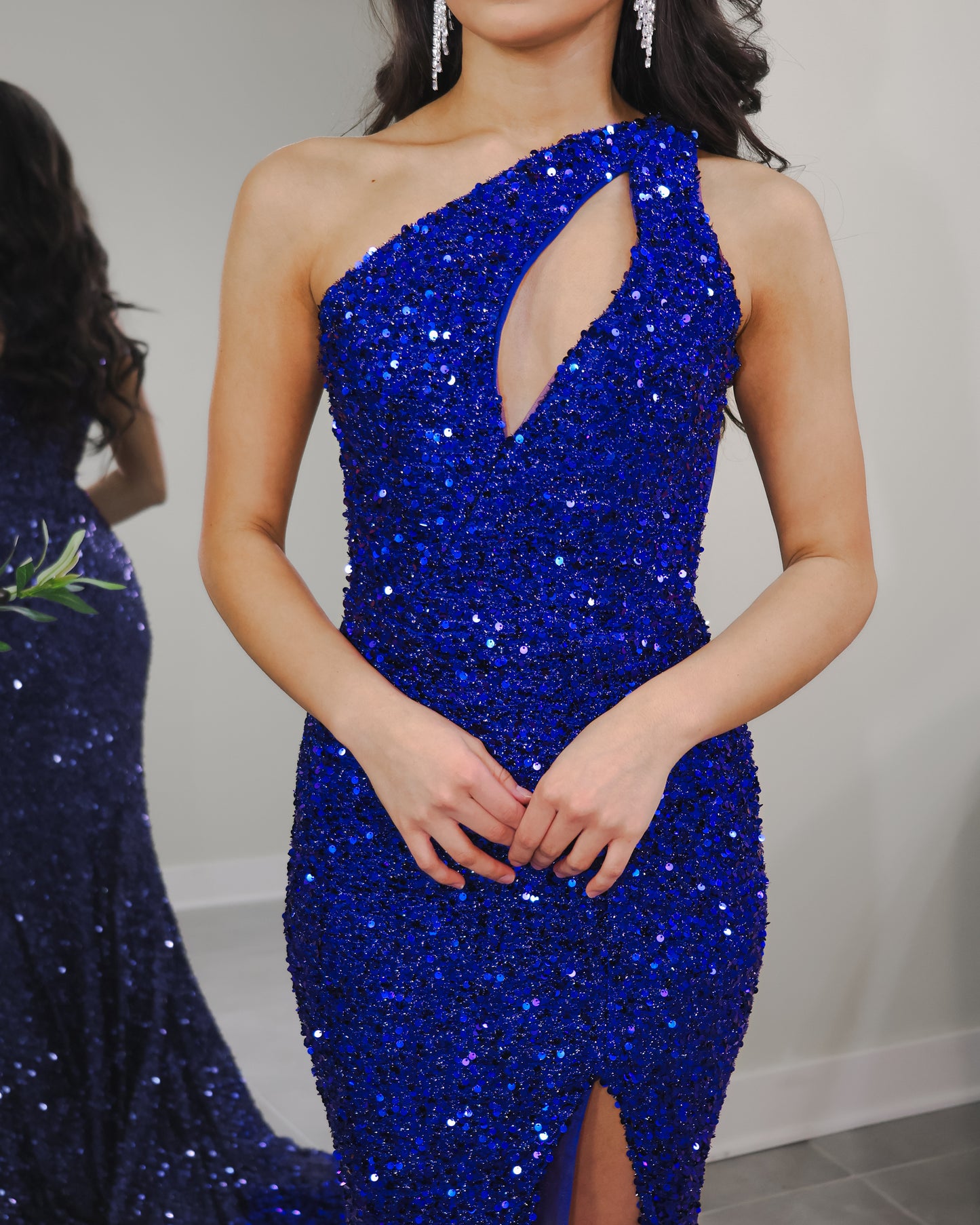 Starlit Sapphire One Shoulder Gown