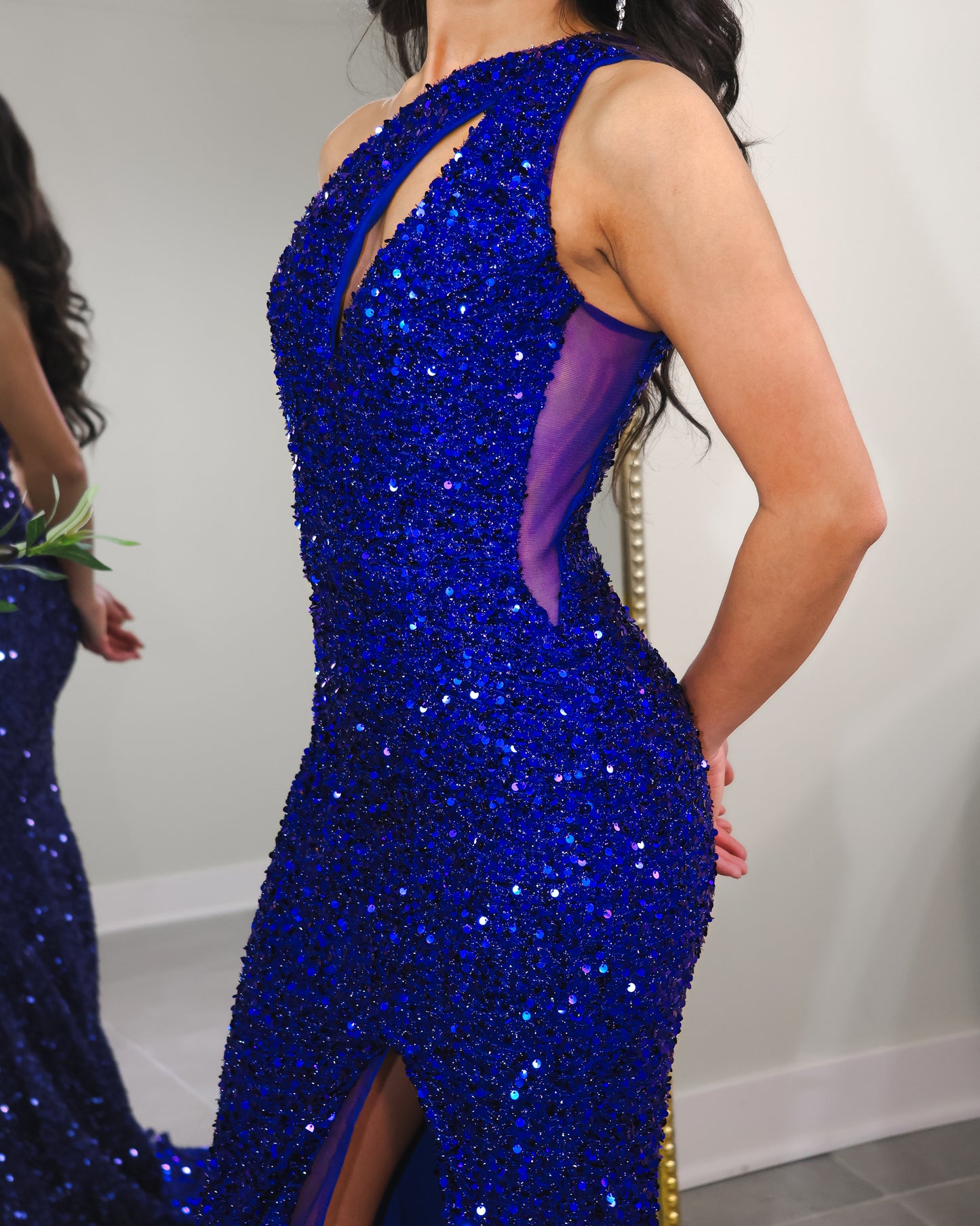 Starlit Sapphire One Shoulder Gown