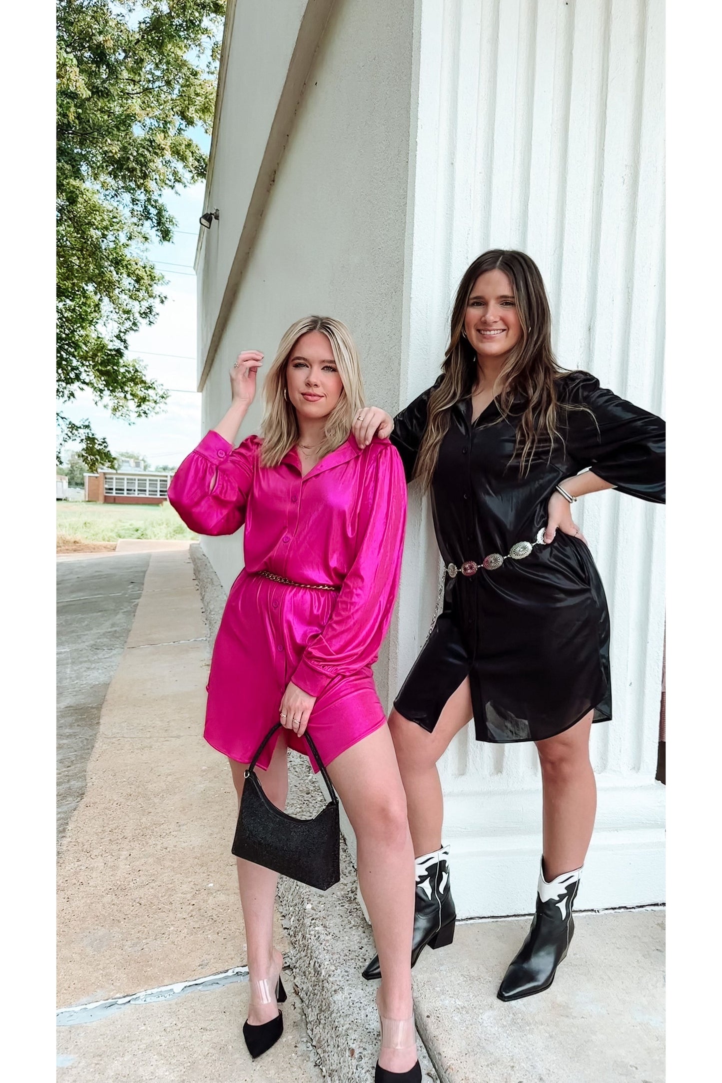 Stay Shiny Buttoned Pocket Dress-Dress-KCoutureBoutique, women's boutique in Bossier City, Louisiana