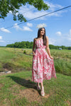 Strapless Toile Print Midi Dress-Dresses-KCoutureBoutique, women's boutique in Bossier City, Louisiana