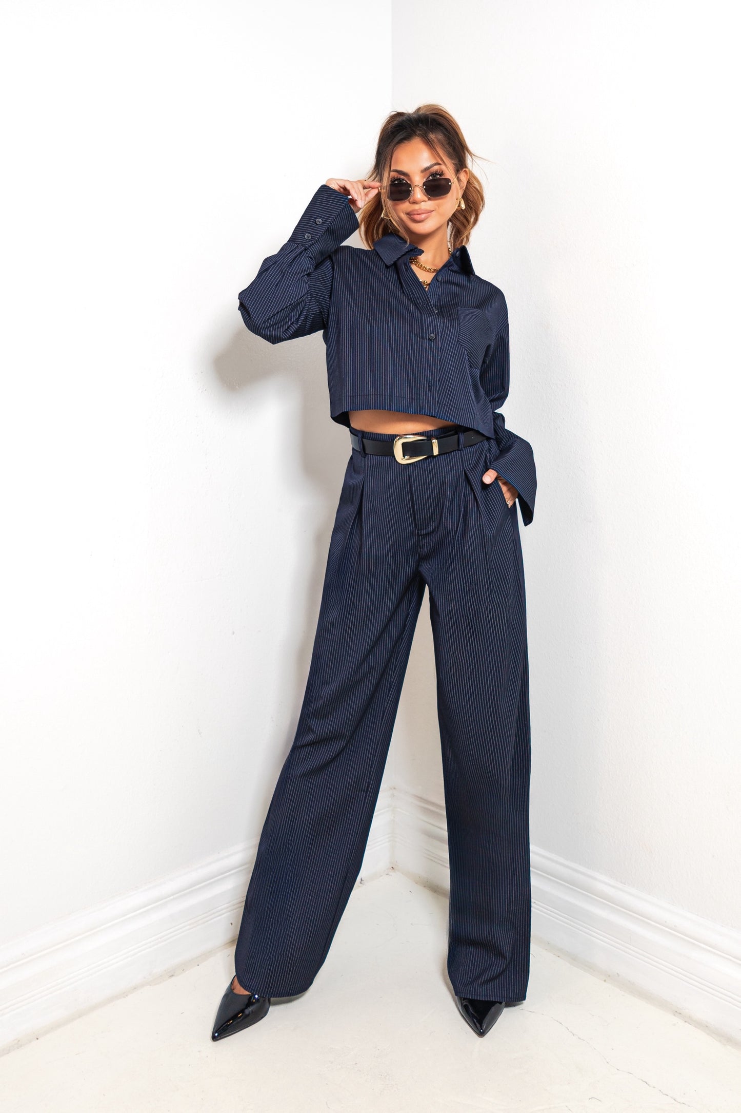Strictly Business Pinstripe Trousers