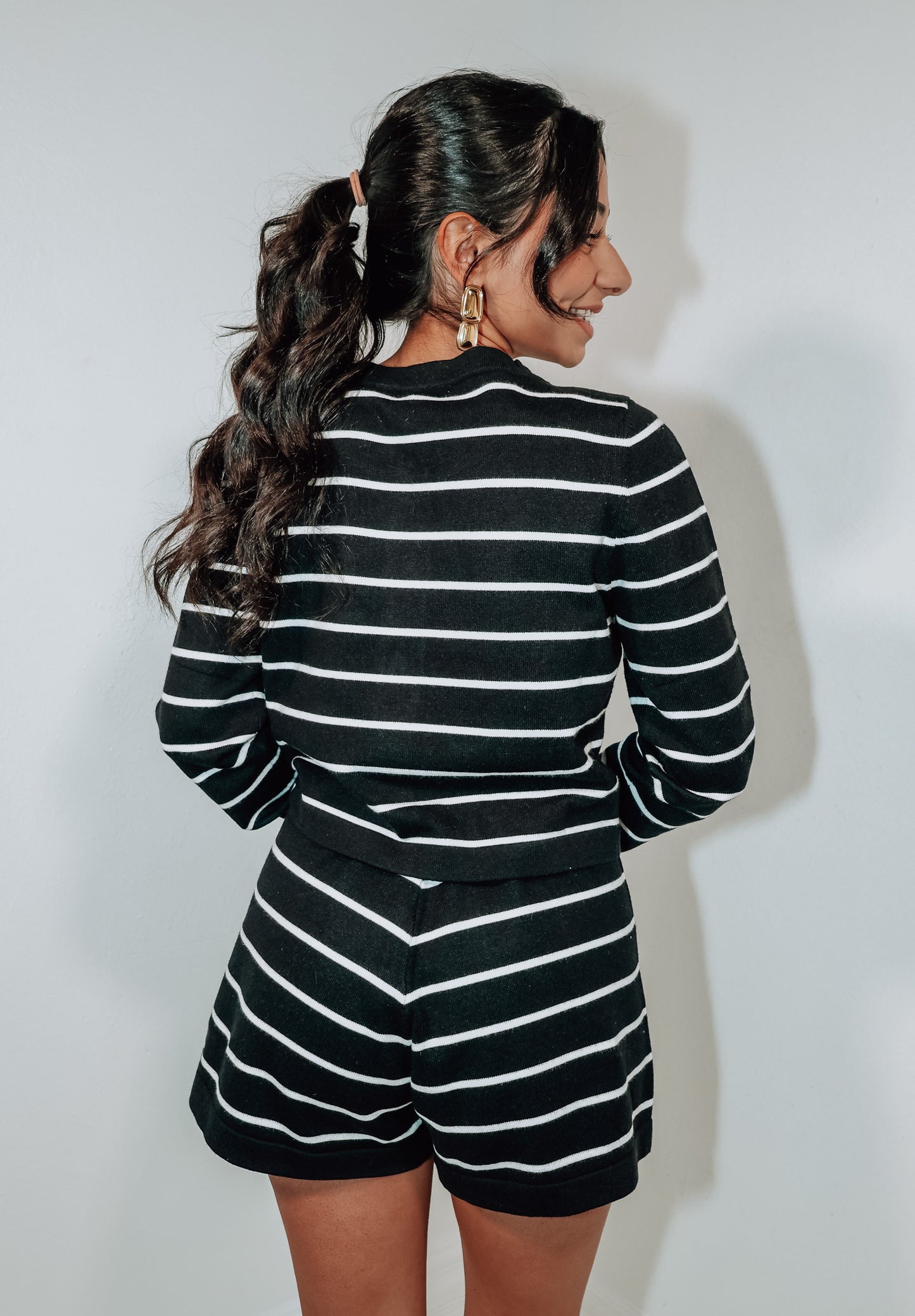 Striped Sweetheart Button Shorts